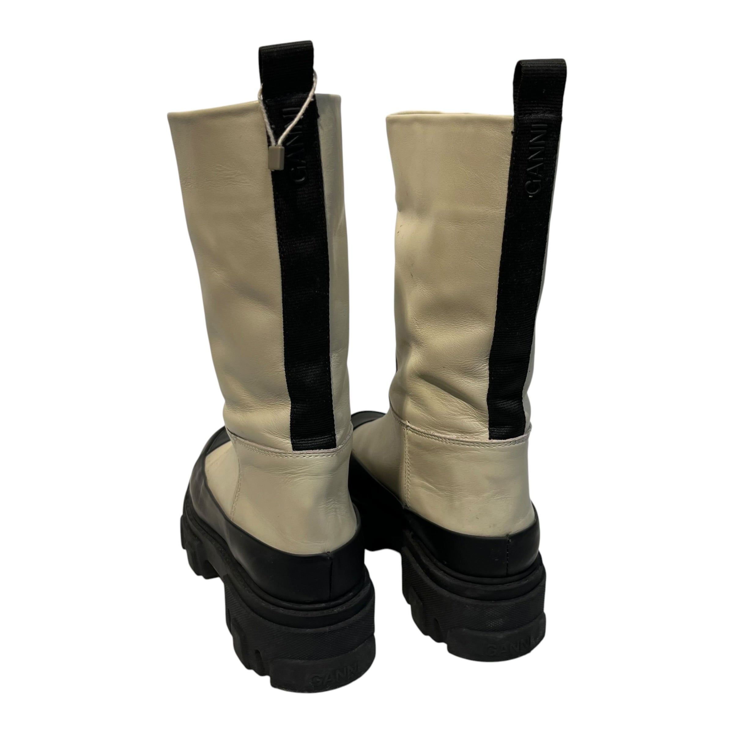 GANNI/Long Boots/UK 9/Leather/CRM/tubular boots view 2