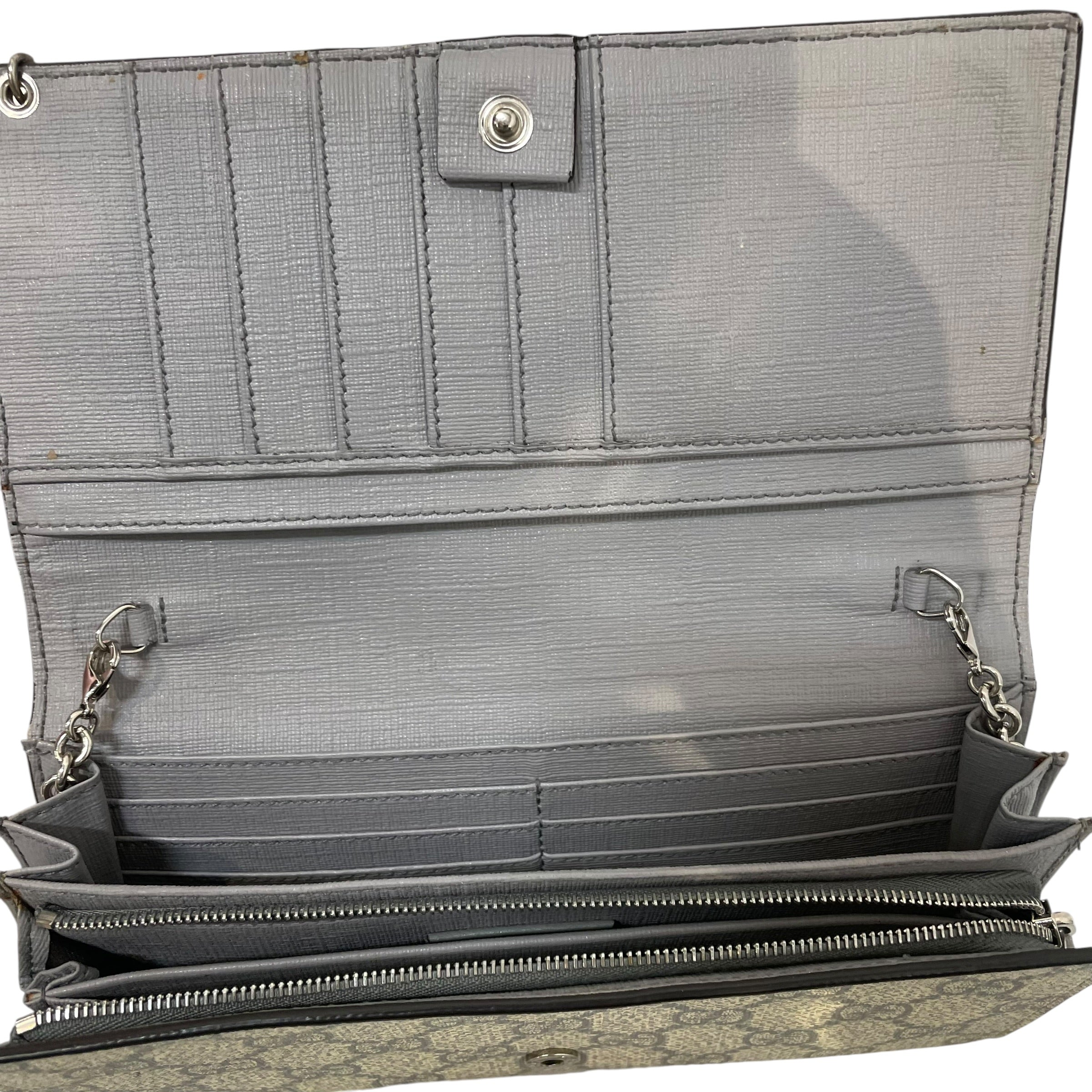 GUCCI/Long Wallet/Monogram/Leather/BEG/L's/continental gg coated canvas w view 3