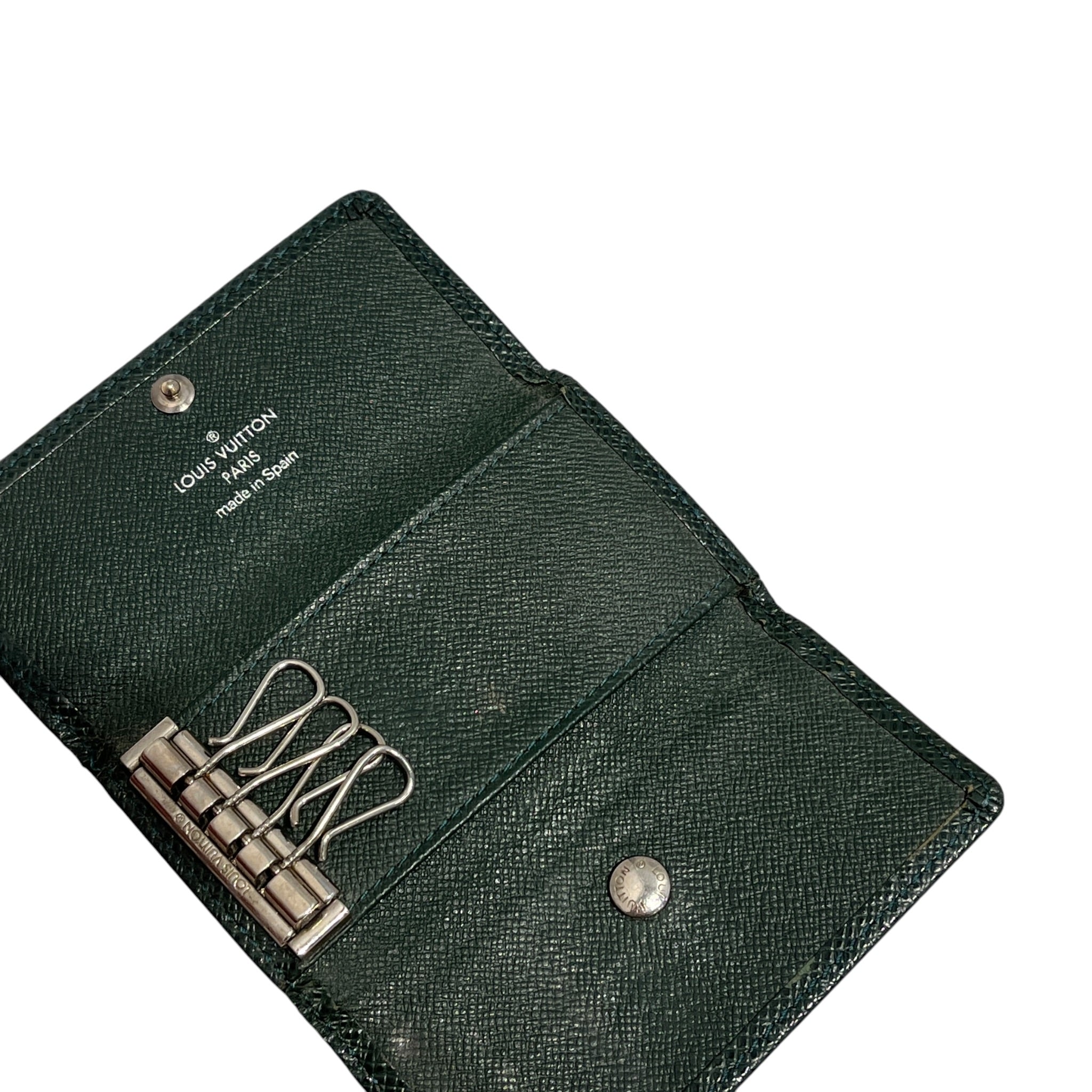 LOUIS VUITTON/Key Holder/Leather/GRN/taiga button key case view 6