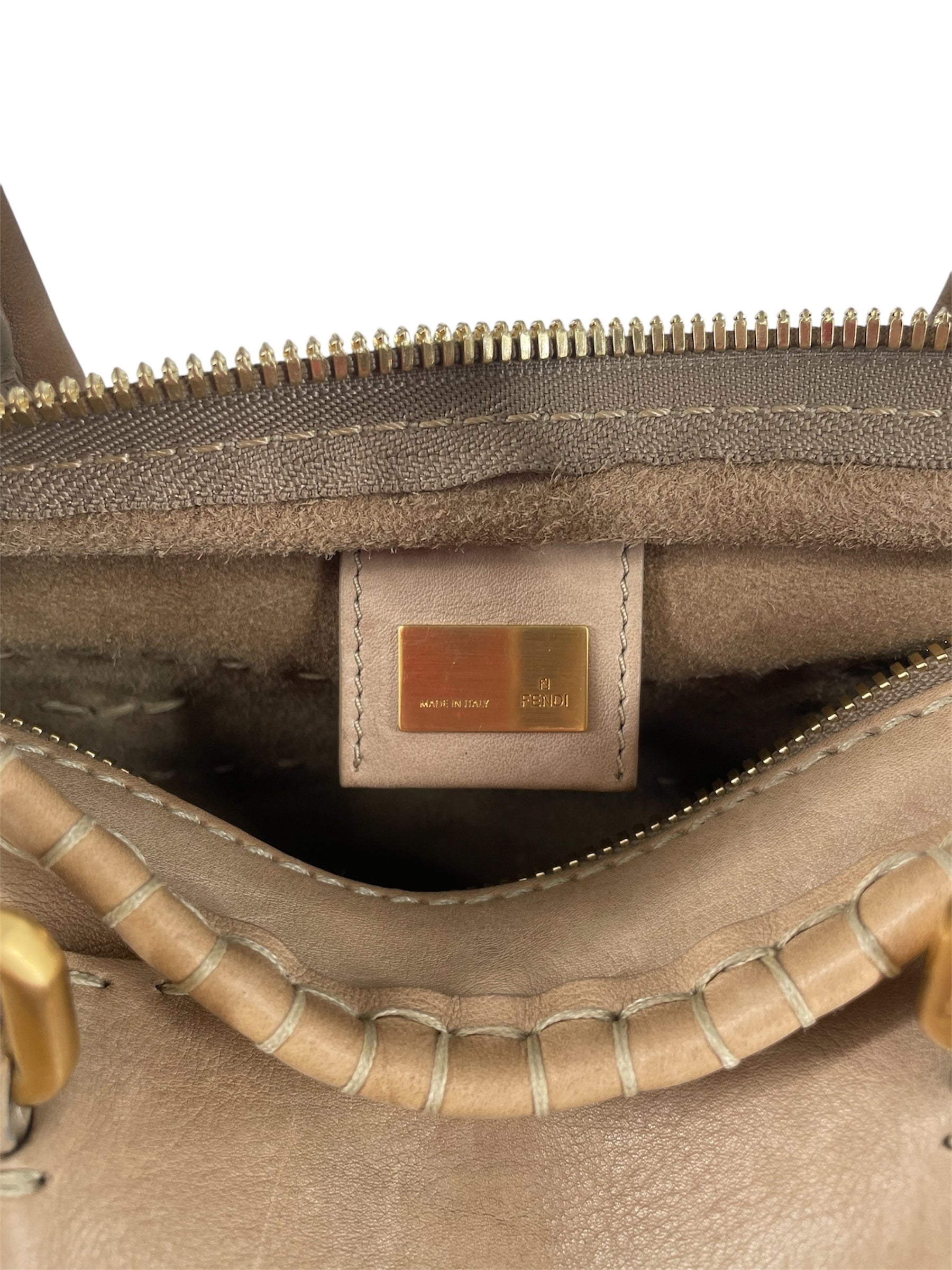 FENDI/Hand Bag/Leather/KHK/GOLD HARDWARE/STUDDED ACCENTS view 4