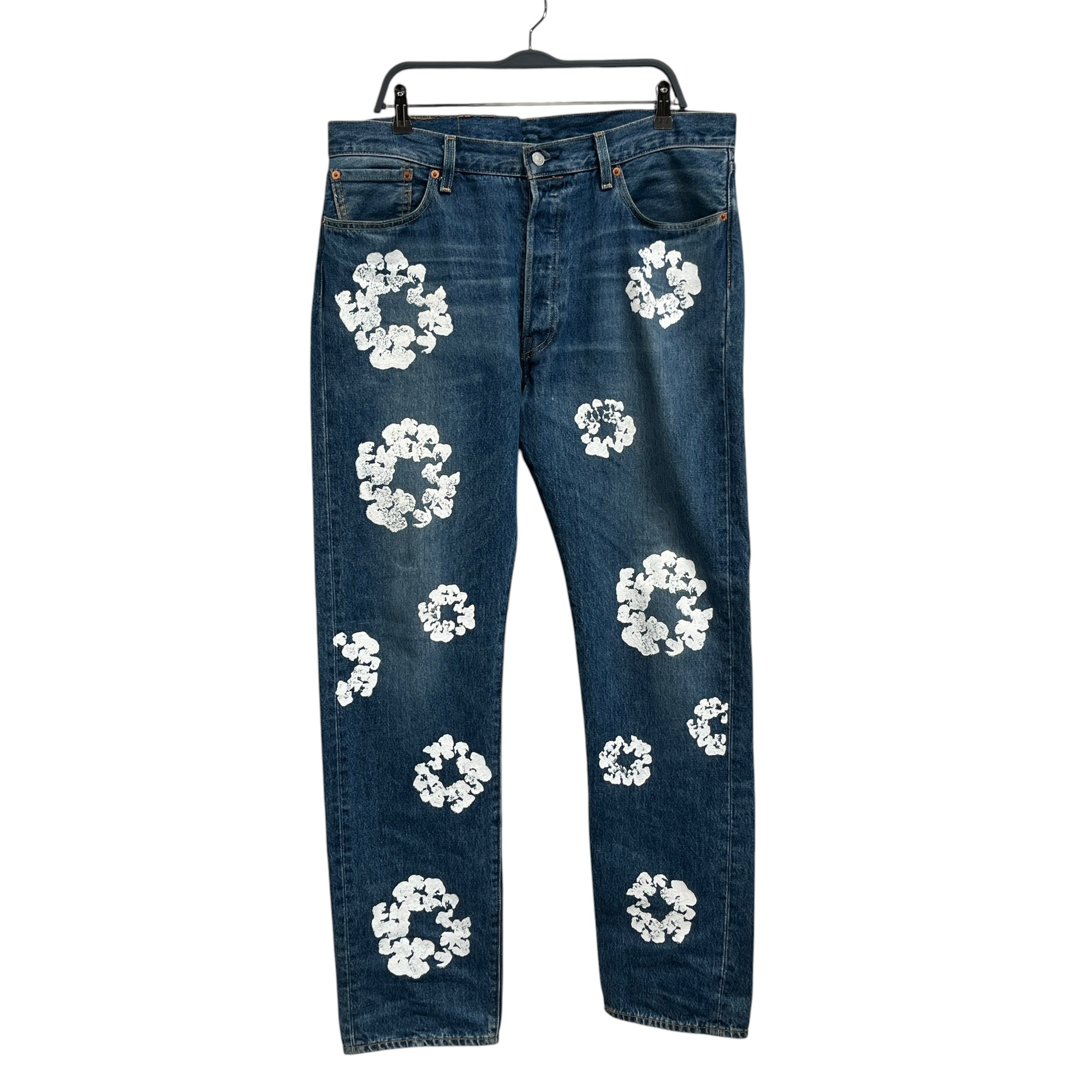 DENIM TEARS/Levi's/Straight Pants/36/Denim/IDG/All Over Print/cotton wreath view 1