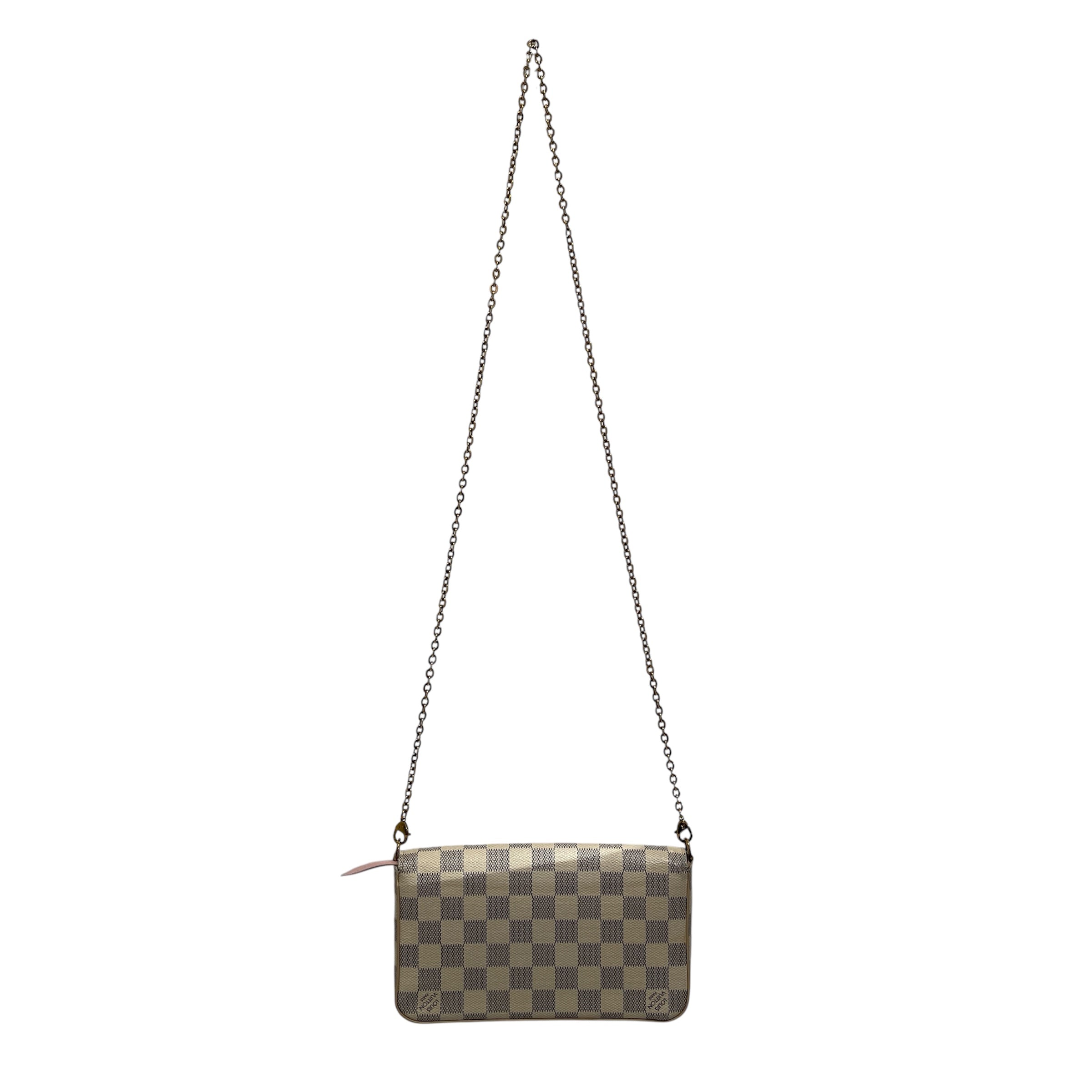 LOUIS VUITTON/Cross Body Bag/Hombre Check/Leather/CRM/Felicie Pochette in Damier view 2