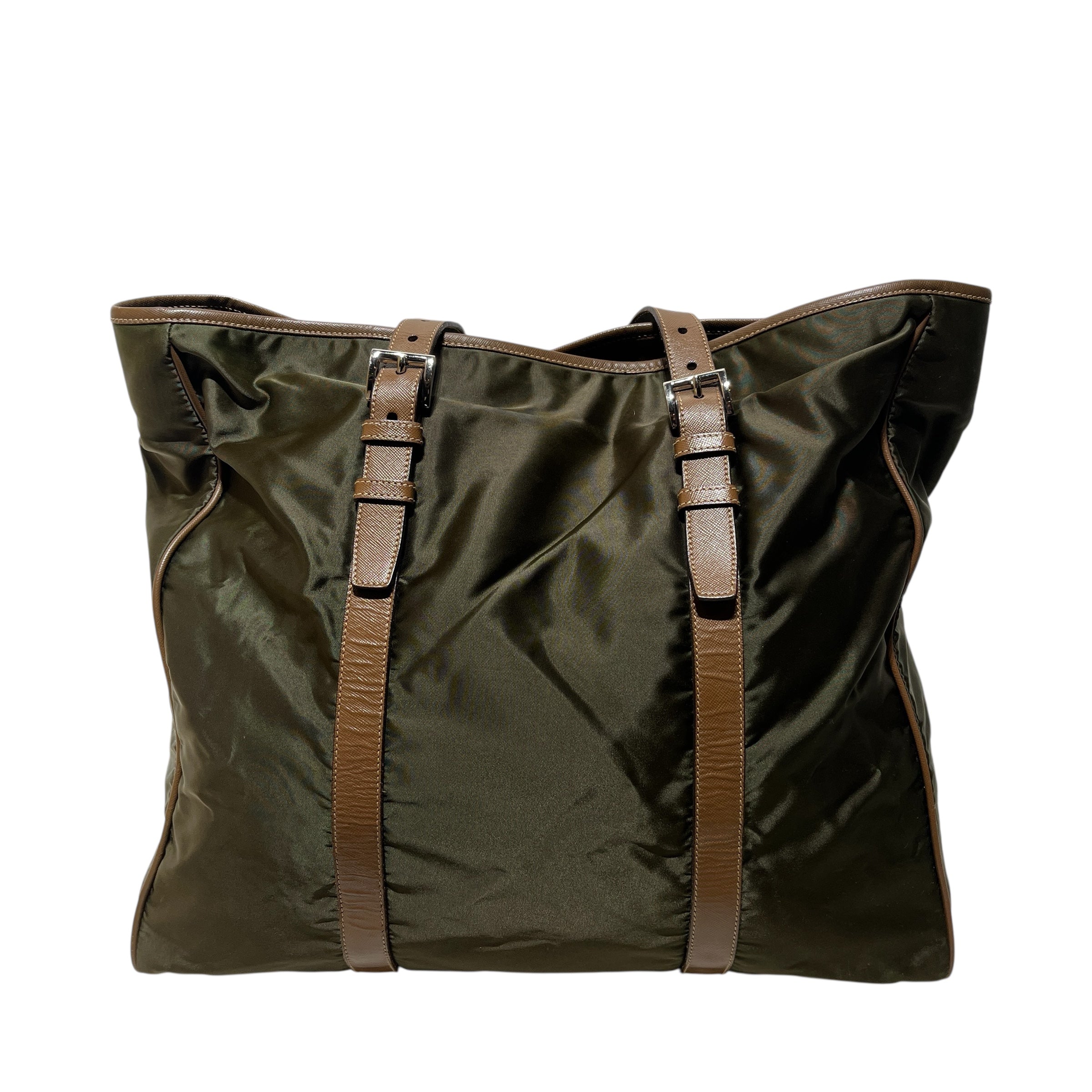 PRADA/Tote Bag/Nylon/GRN/green tote view 4