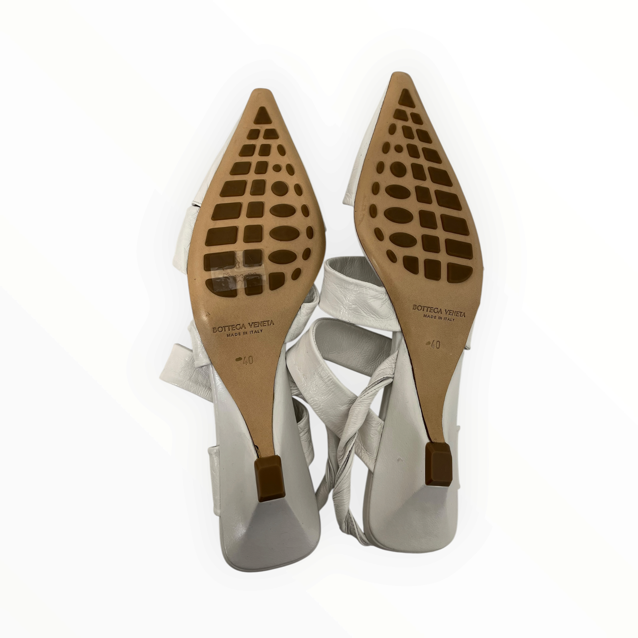 BOTTEGA VENETA/Heels/EU 40/Leather/WHT/POINTED TOE KITTEN HEEL view 5
