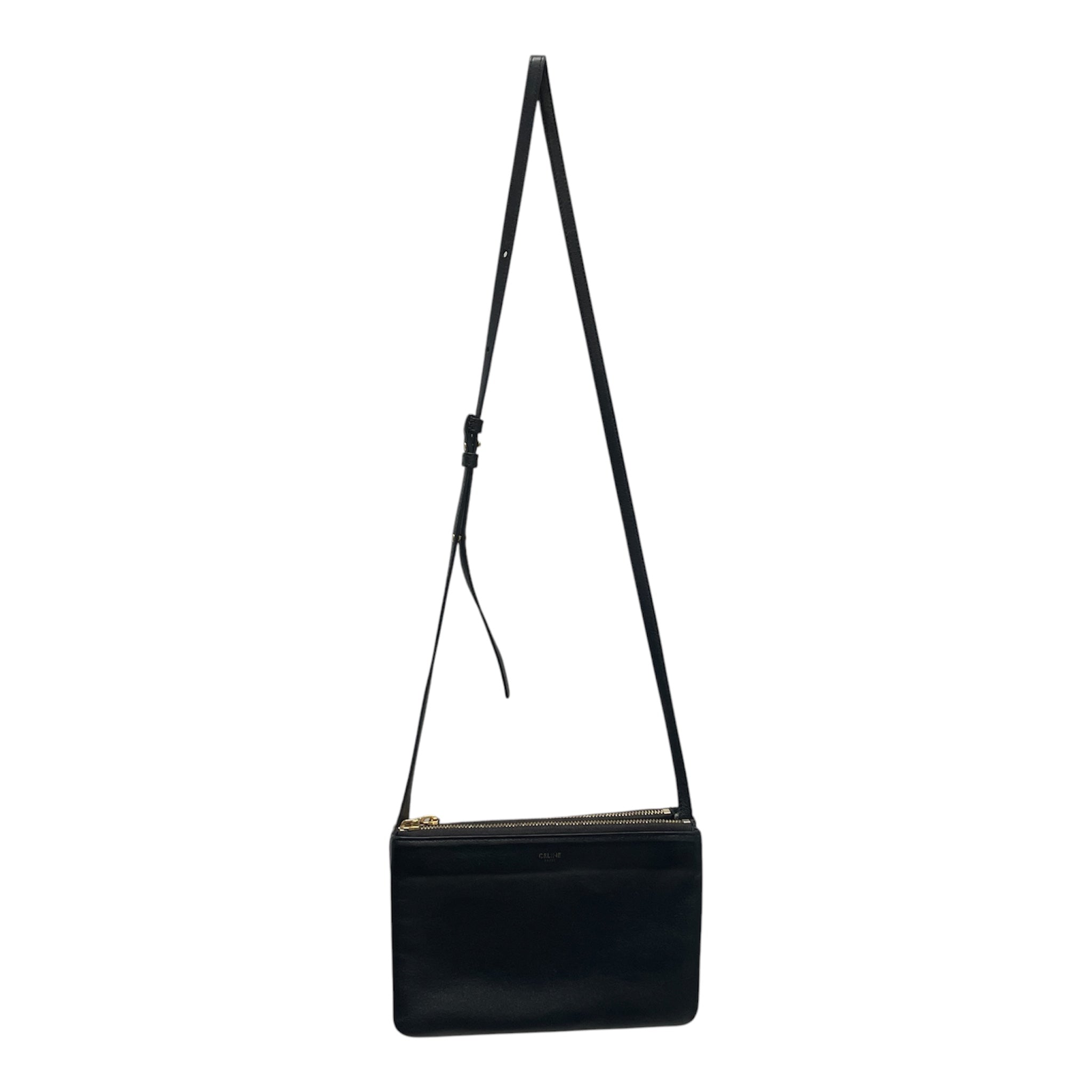 CELINE/Cross Body Bag/Leather/BLK/TRIO BAG view 1