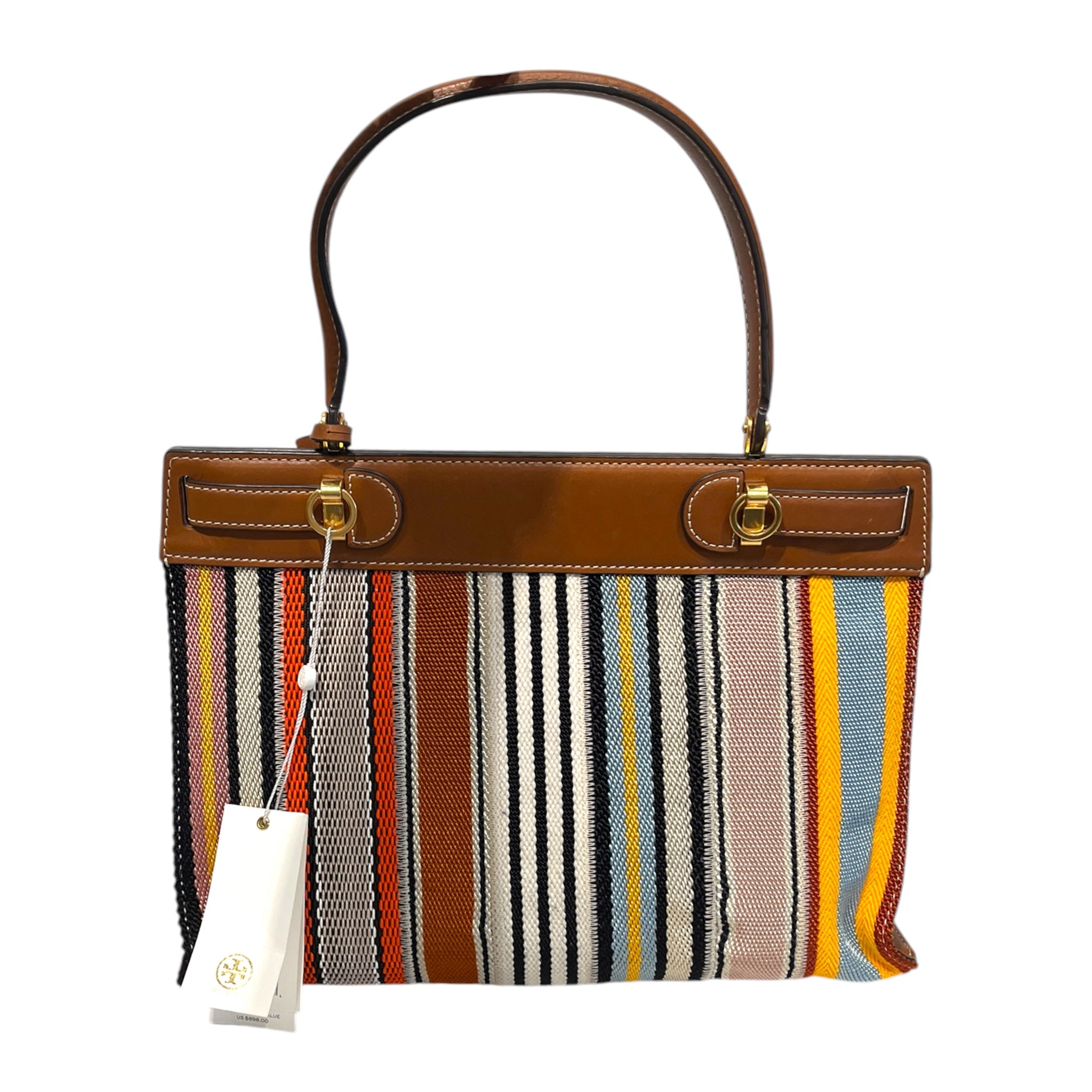 TORY BURCH/Hand Bag/Stripe/Leather/MLT/tory radzwill webbing bag view 2