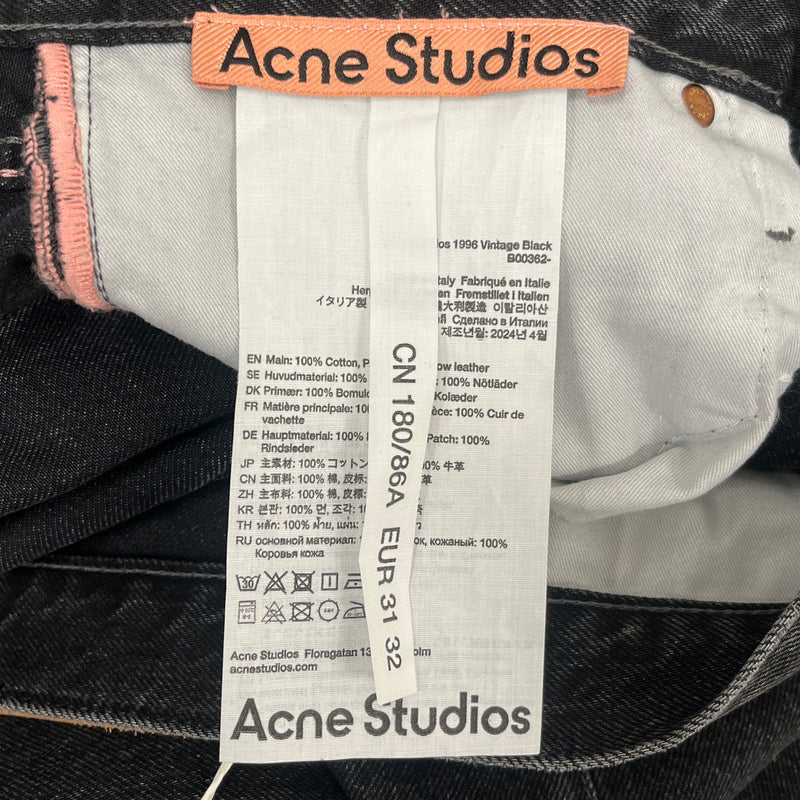Acne Studios/Pants/31/Cotton/BLK/1996 Vintage Black
