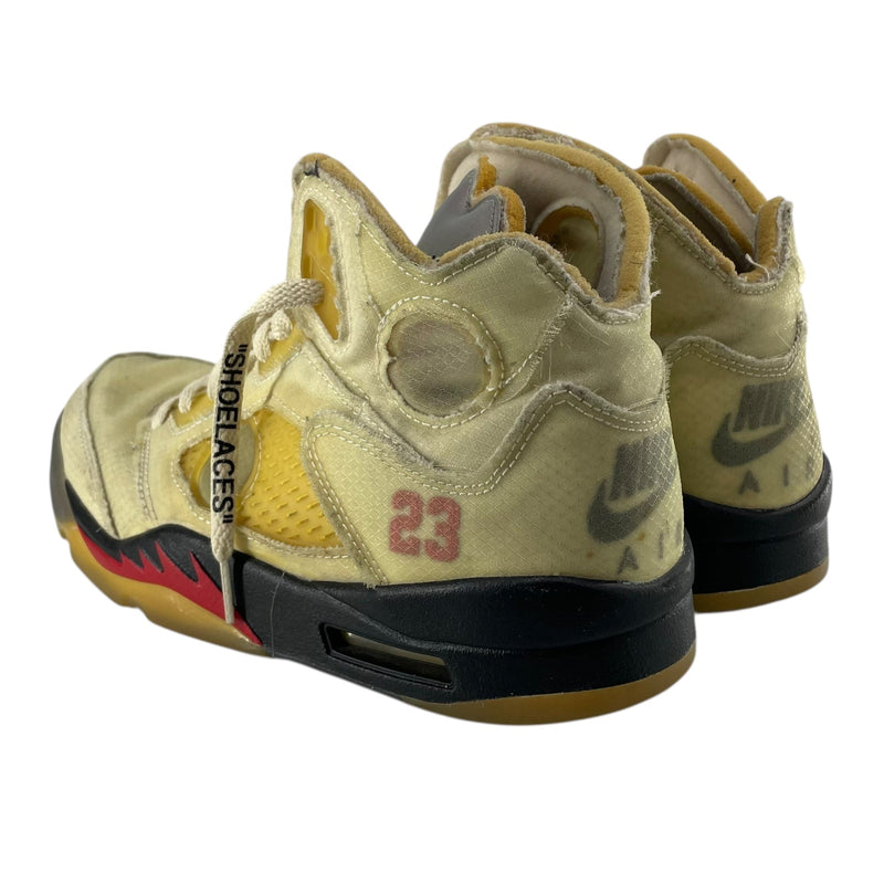 OFF-WHITE/NIKE/Hi-Sneakers/US 8.5/Polyester/IVR/JORDAN 5 DECONSTRUCTED