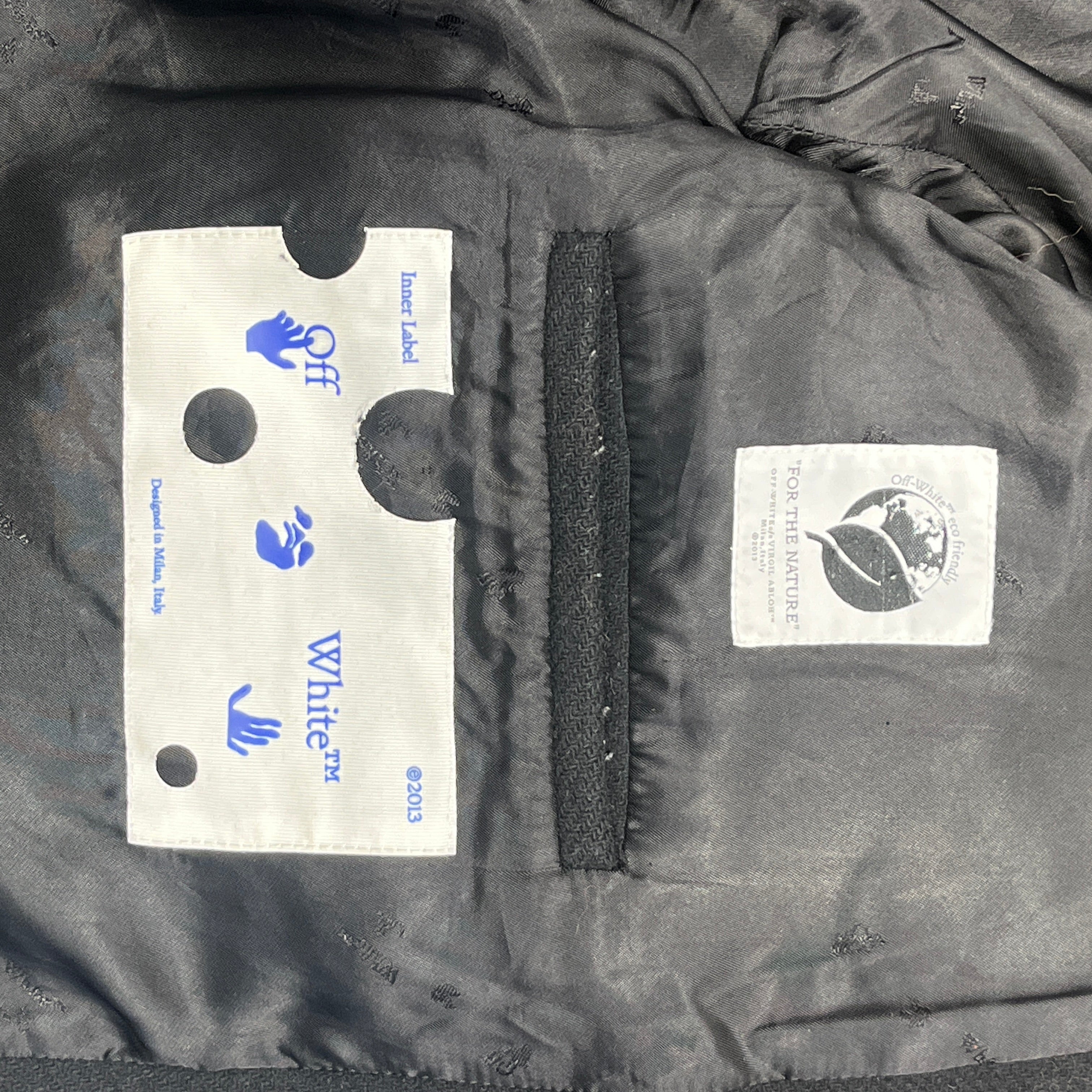 OFF-WHITE/Baseball Jkt/XXL/Cotton/BLK/OW Letterman view 5
