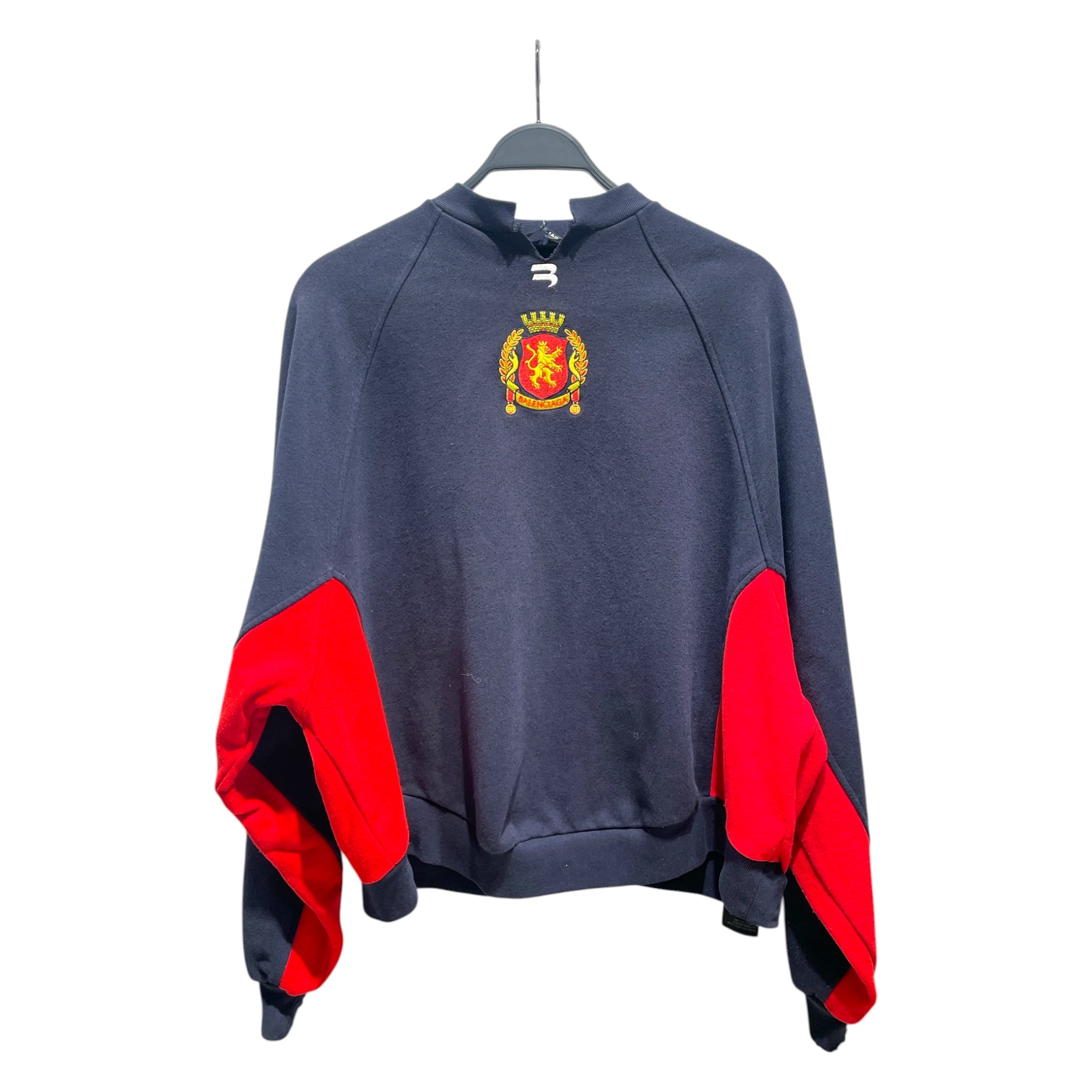 BALENCIAGA/Sweatshirt/1/Cotton/NVY/Soccer Crest Sporty B Crewneck view 1
