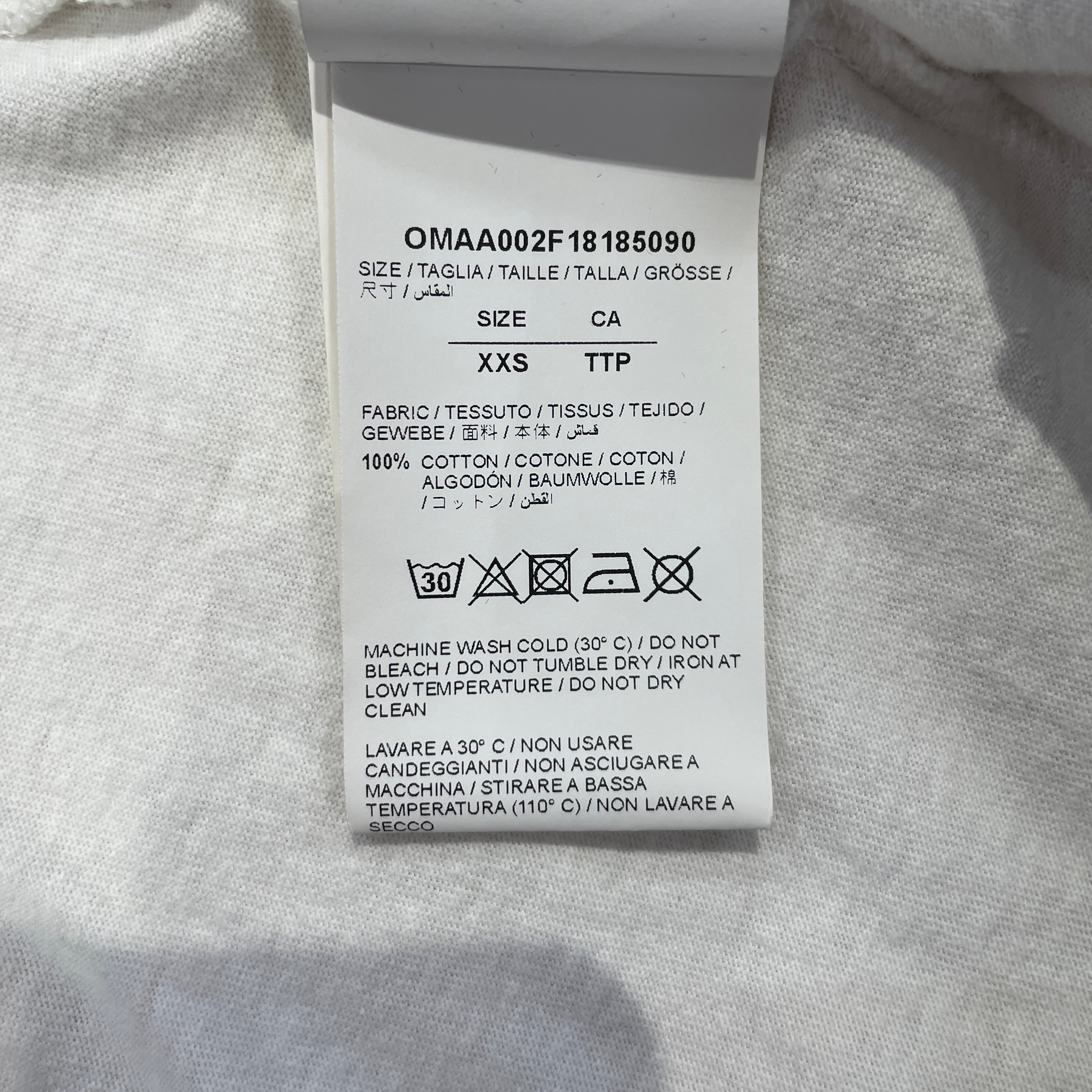 OFF-WHITE/T-Shirt/XXS/Cotton/WHT/Graphic/SPRAY PAINT 'HEAVY' view 4