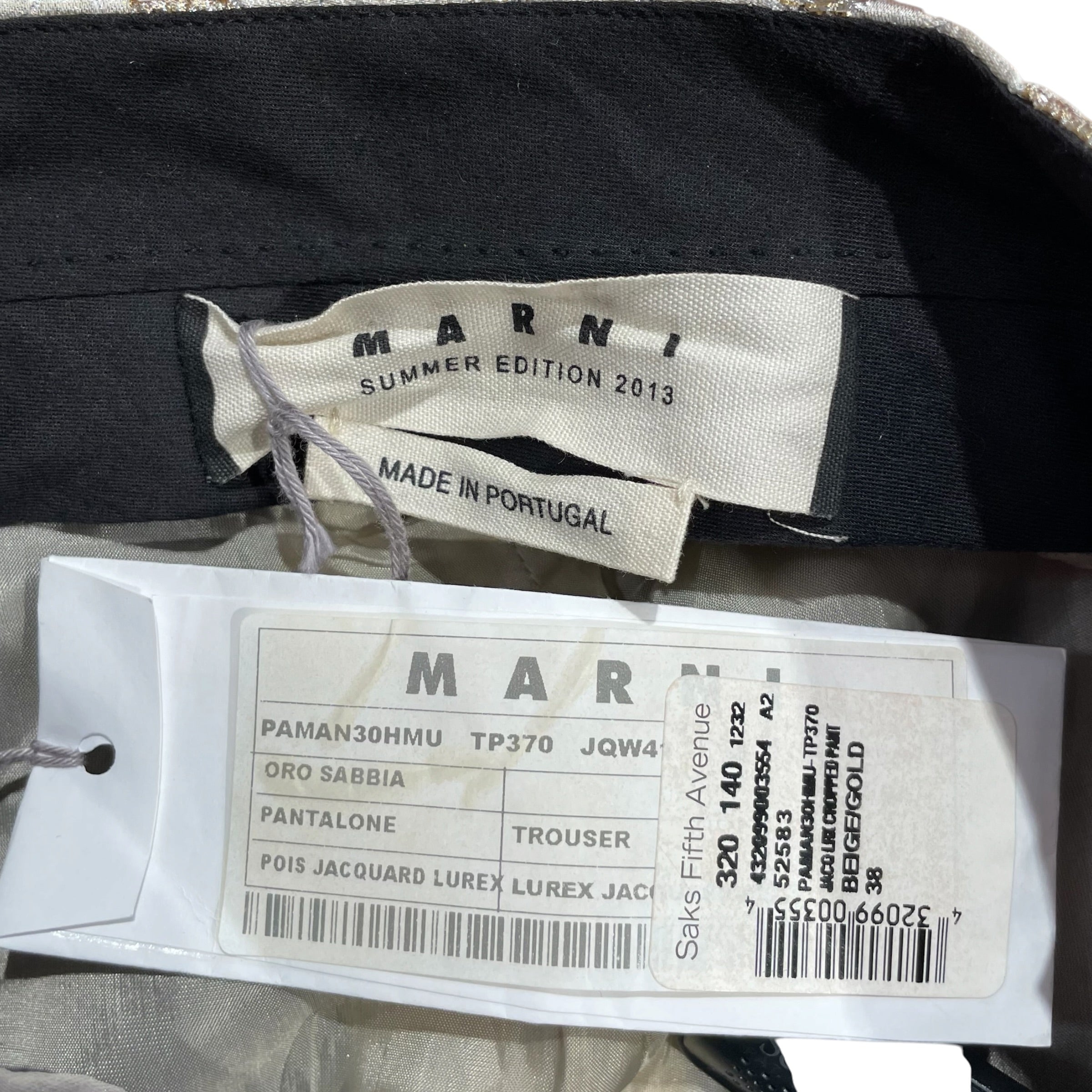 MARNI/Straight Pants/38/Polka dot/Polyester/CRM/METALLIC POLKA DOTS 2013 NWT view 3