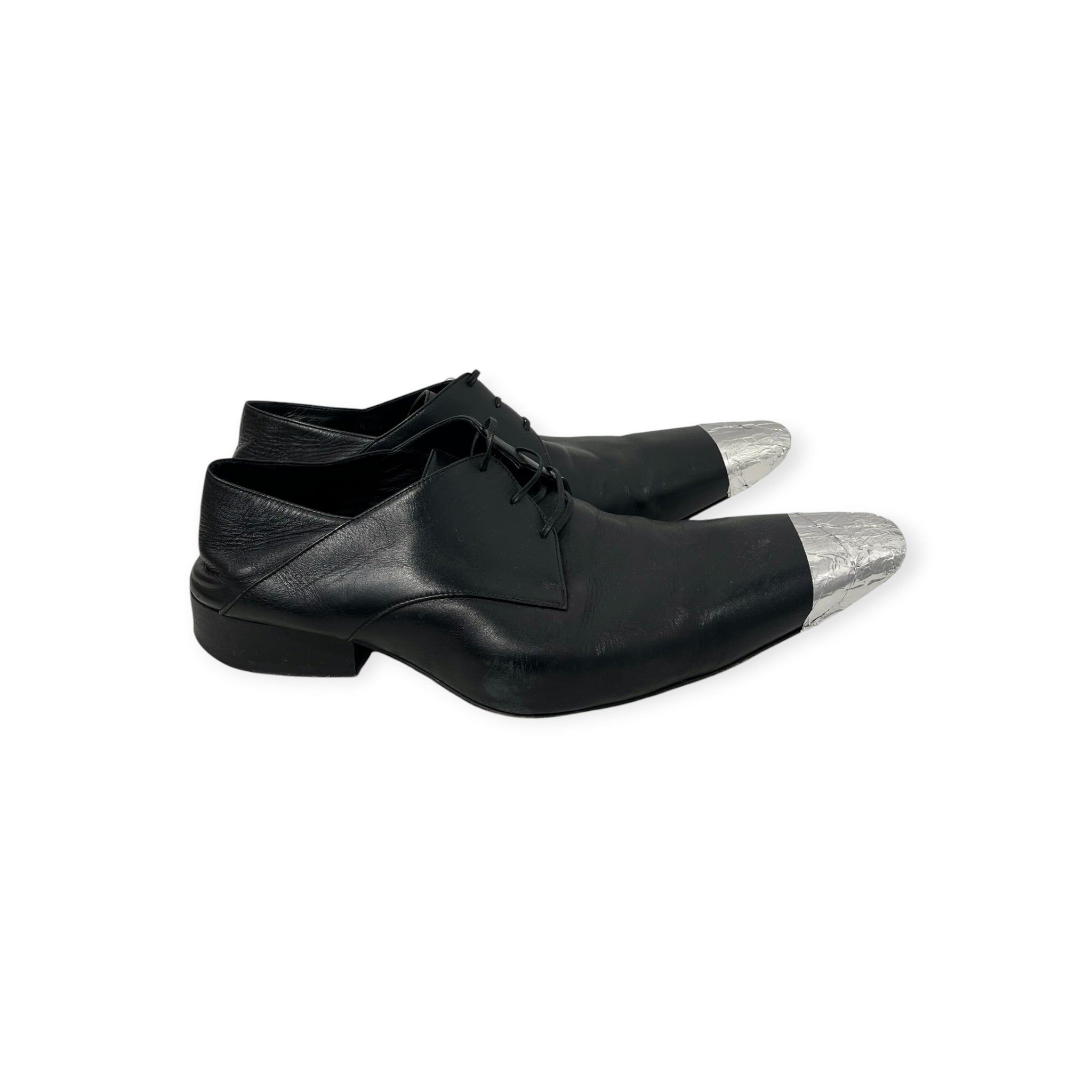 BALENCIAGA/Loafers/EU 43/Leather/BLK/TIN FOIL TIP DESIGN LACE UP view 7
