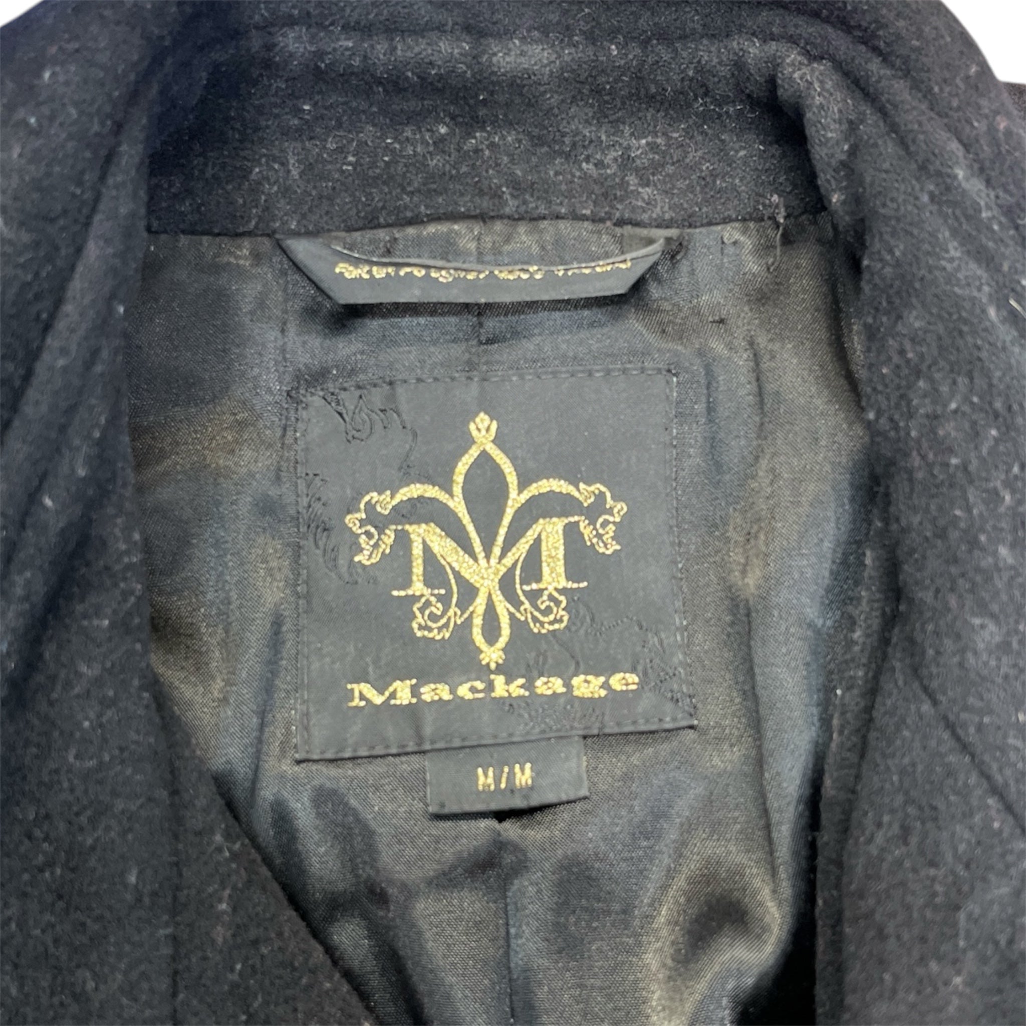 MACKAGE/Trench Coat/M/Cotton/BLK/LEATHER POCKET view 3
