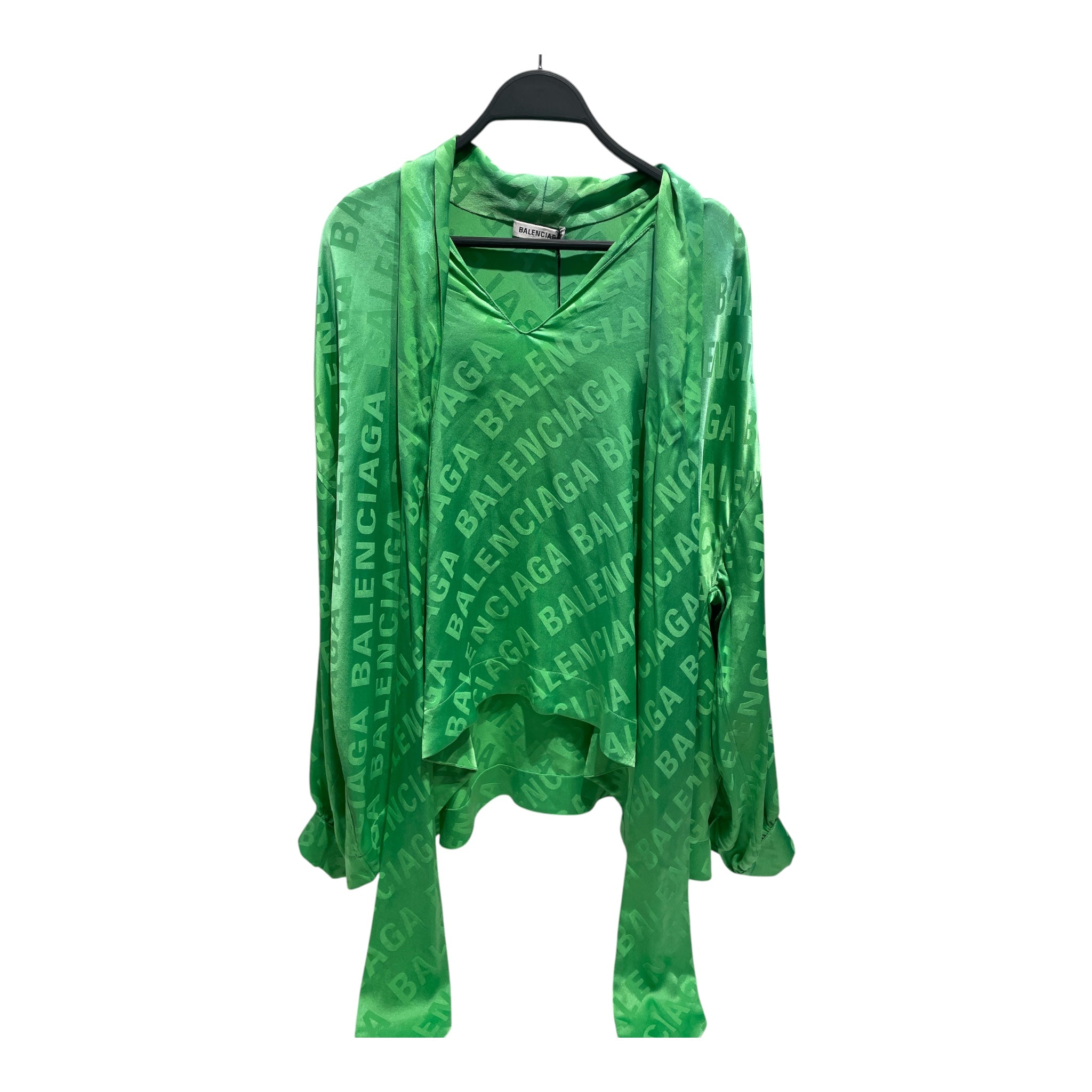 BALENCIAGA/Blouse/34/All Over Print/Silk/GRN/silk jacquard apple green view 1