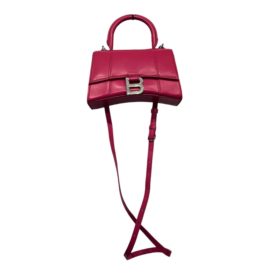 BALENCIAGA/Cross Body Bag/Leather/PNK/Hourglas top handle view 1