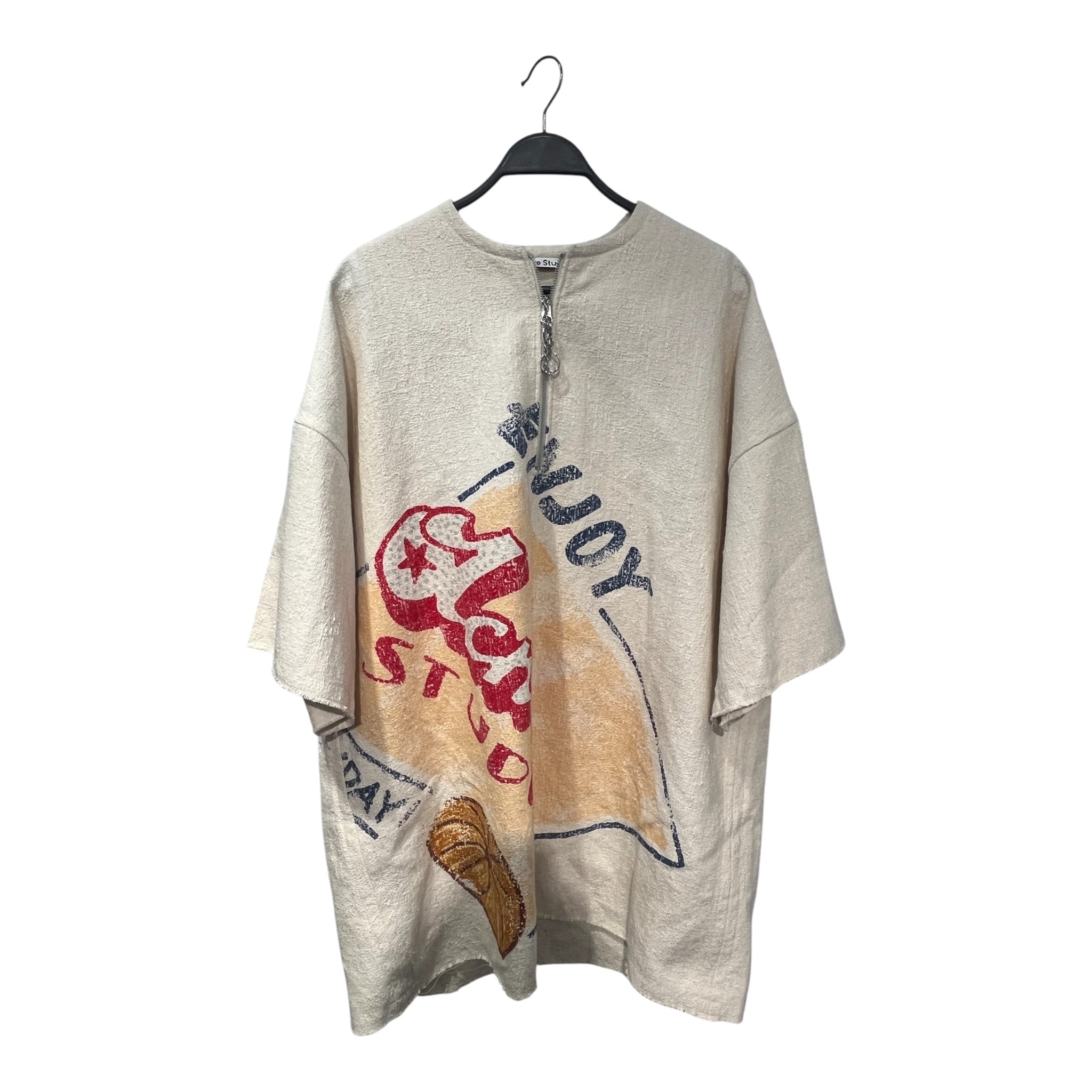 Acne Studios/Dress/L/Graphic/Cotton/BEG/Mini Length/A20319 grant levy mini dress view 1