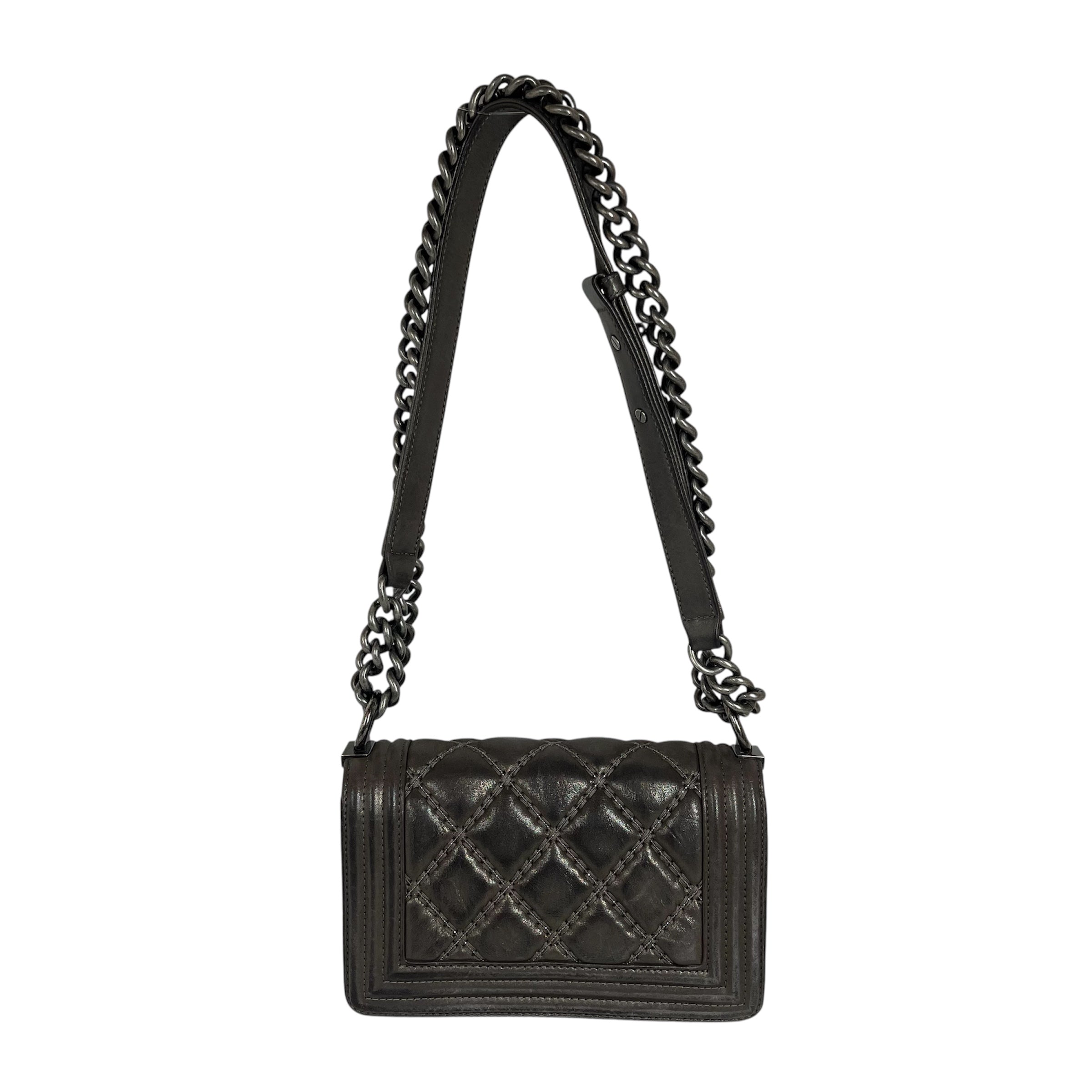 CHANEL/Bag/Leather/SLV/SMALL BOY BAG view 2