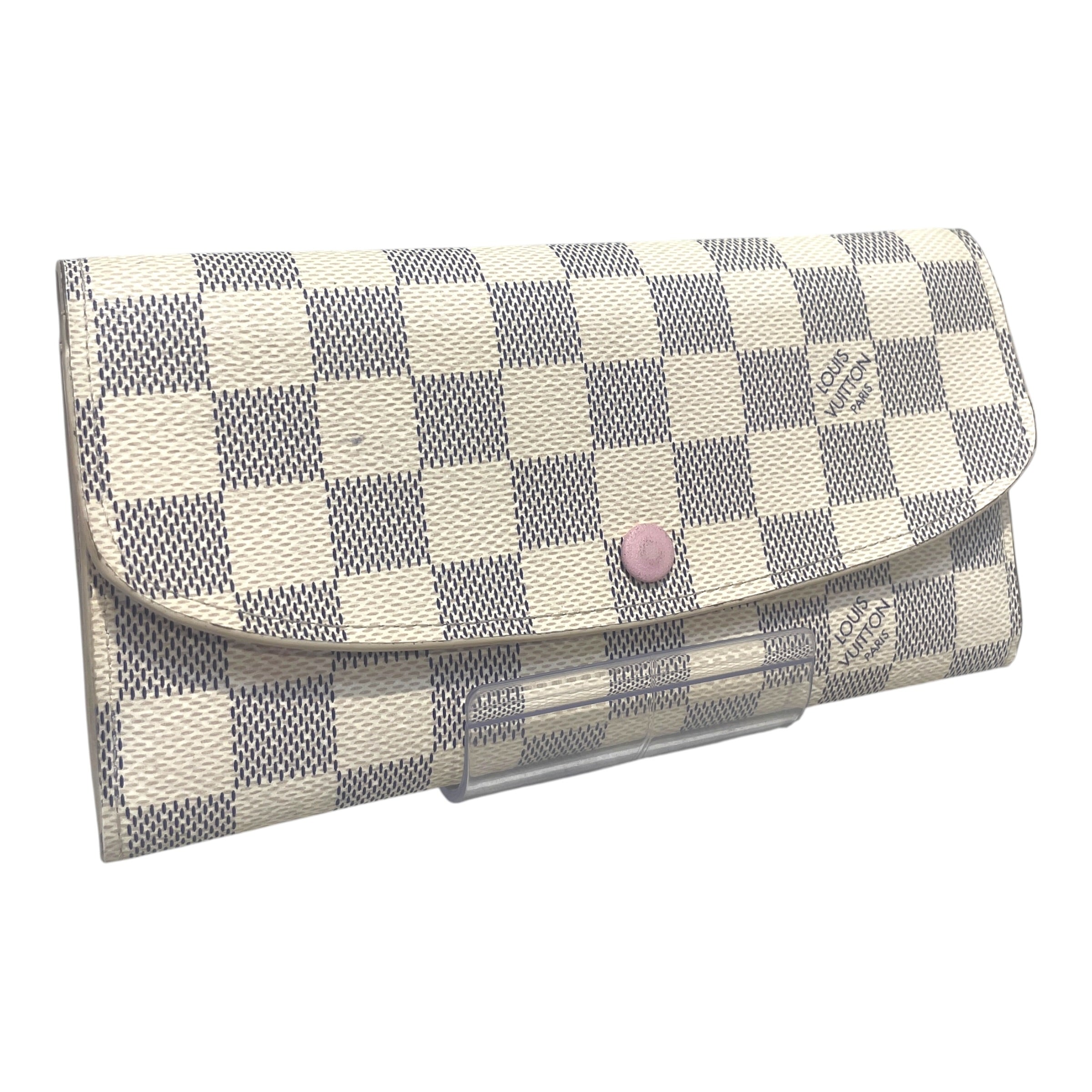 LOUIS VUITTON/Long Wallet/Monogram/Leather/WHT/L's/Damier Azur Emilie Pink Wallet view 1
