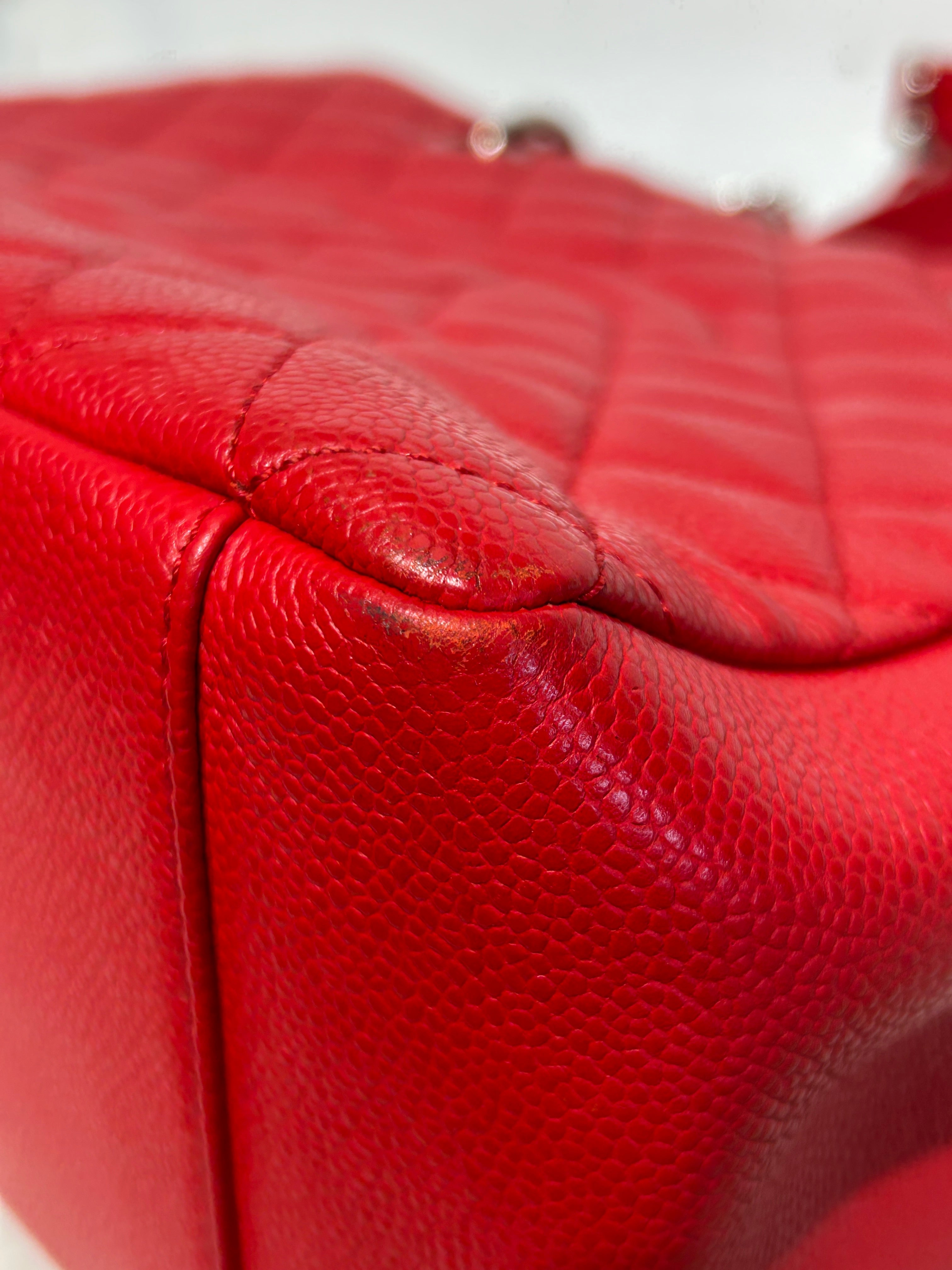 CHANEL/Tote Bag/Leather/RED/GRAND SHOPPING TOTE view 11