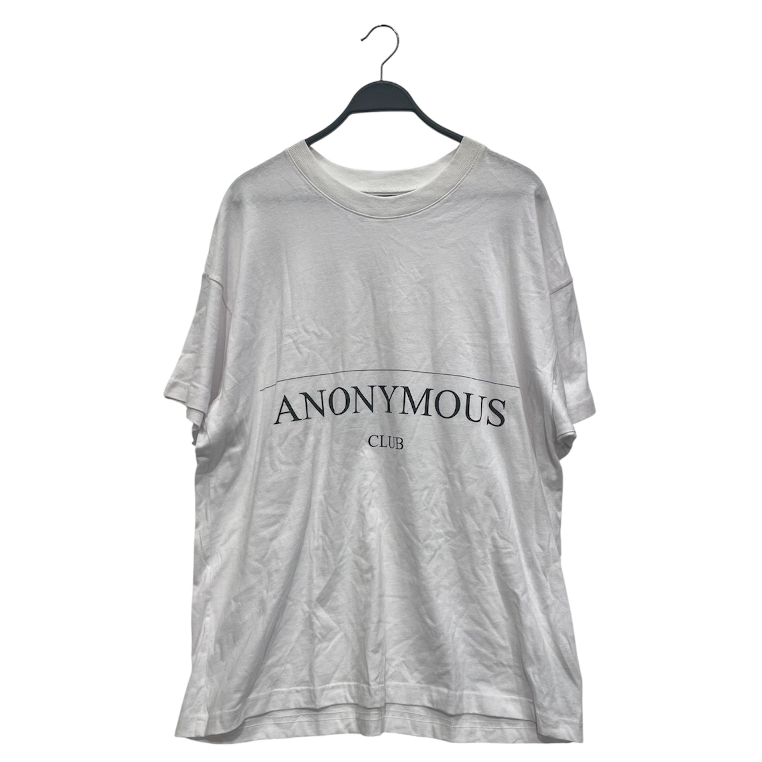 HOOD BY AIR./T-Shirt/L/Cotton/WHT/Graphic/BLK LOGO ANONYMOUS CLUB view 1