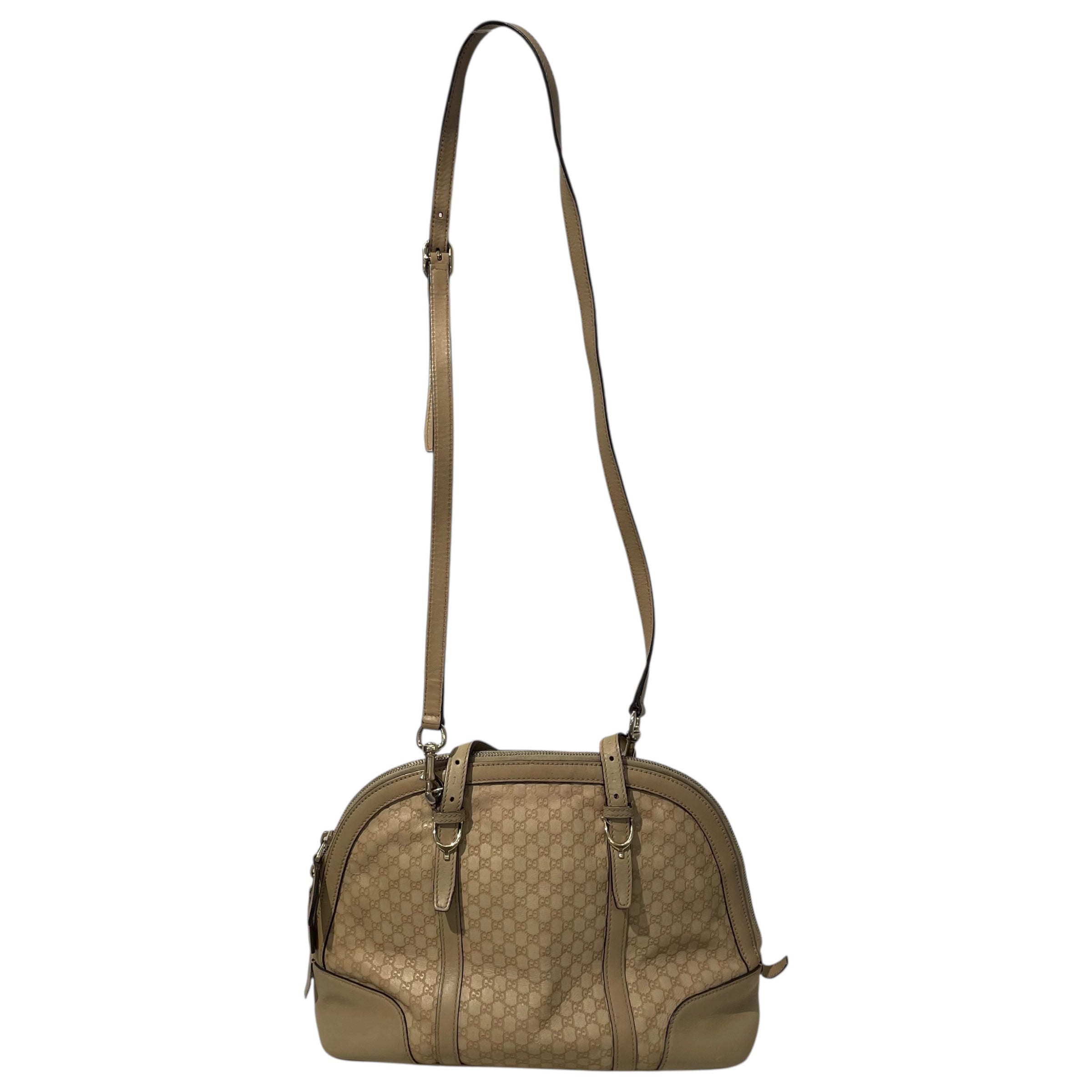 GUCCI/Cross Body Bag/Monogram/Leather/CRM/microguccissima small nice top view 5