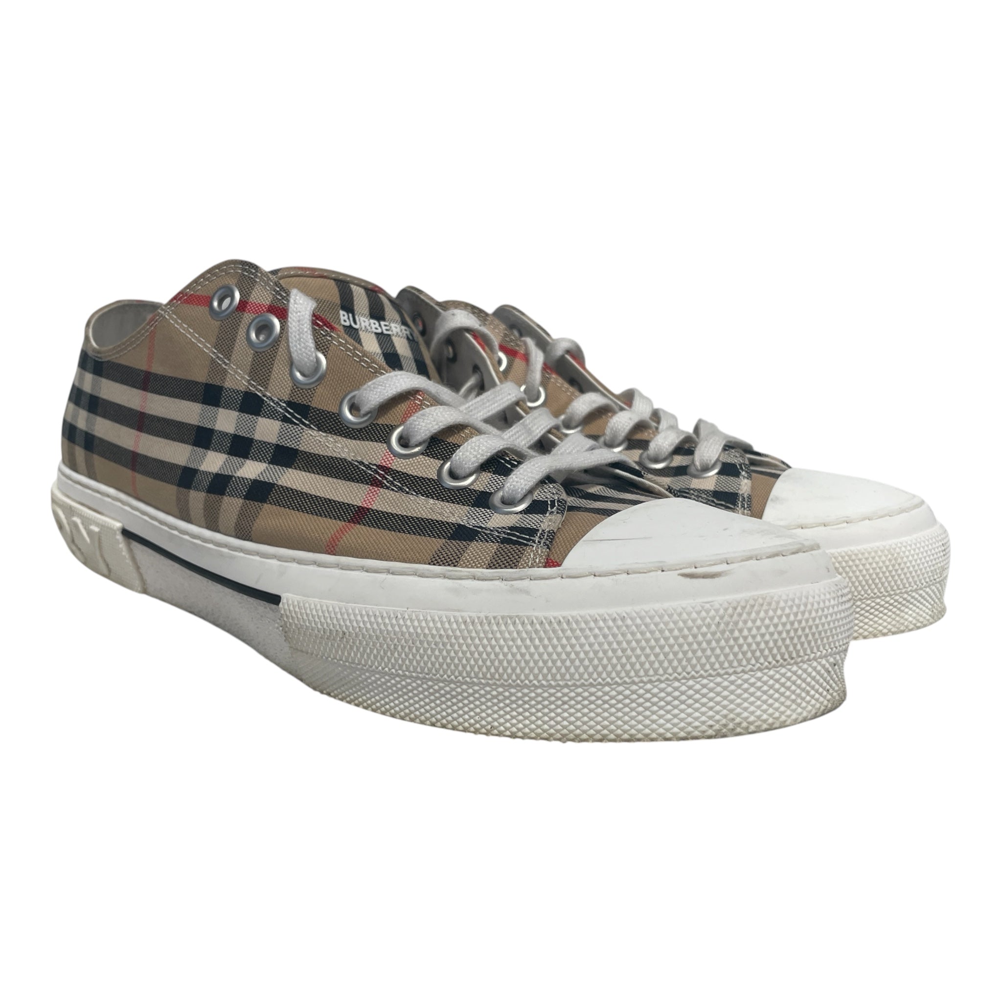 BURBERRY/Low-Sneakers/EU 46/Cotton/CML/plaid/whitelaces view 1