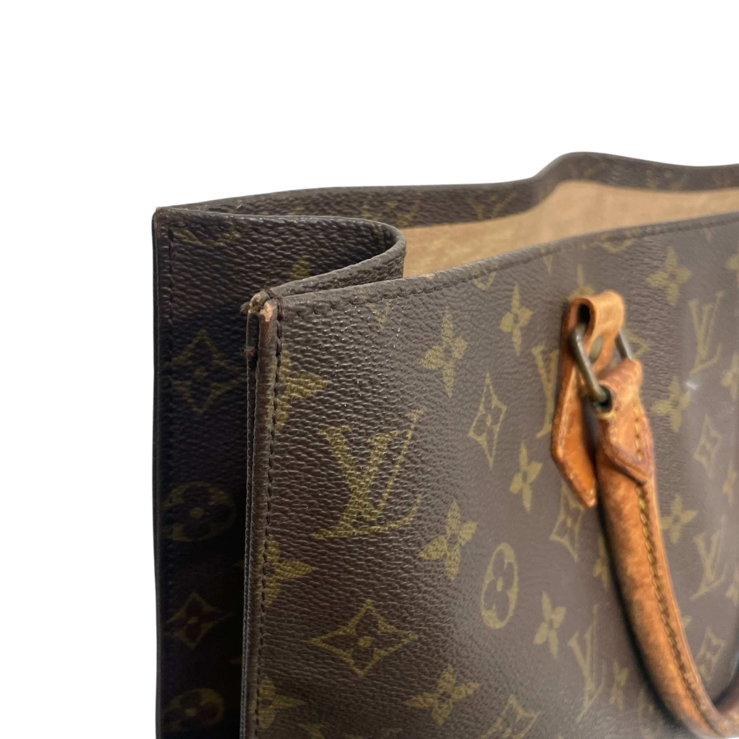 LOUIS VUITTON/Hand Bag/Monogram/Leather/BRW/Sac Plat view 6