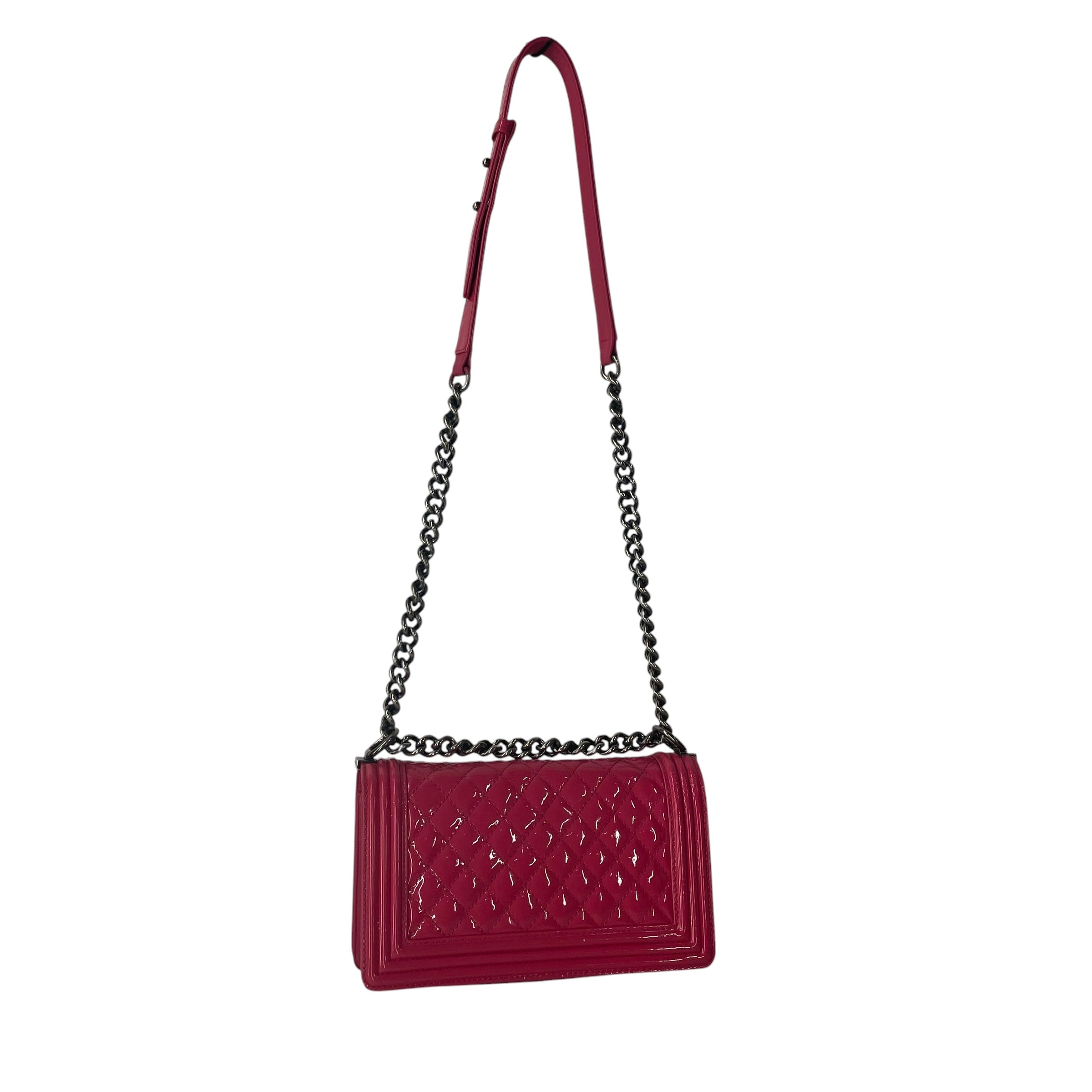 CHANEL/Cross Body Bag/Leather/PNK/PATENT LIGHT PINK view 3