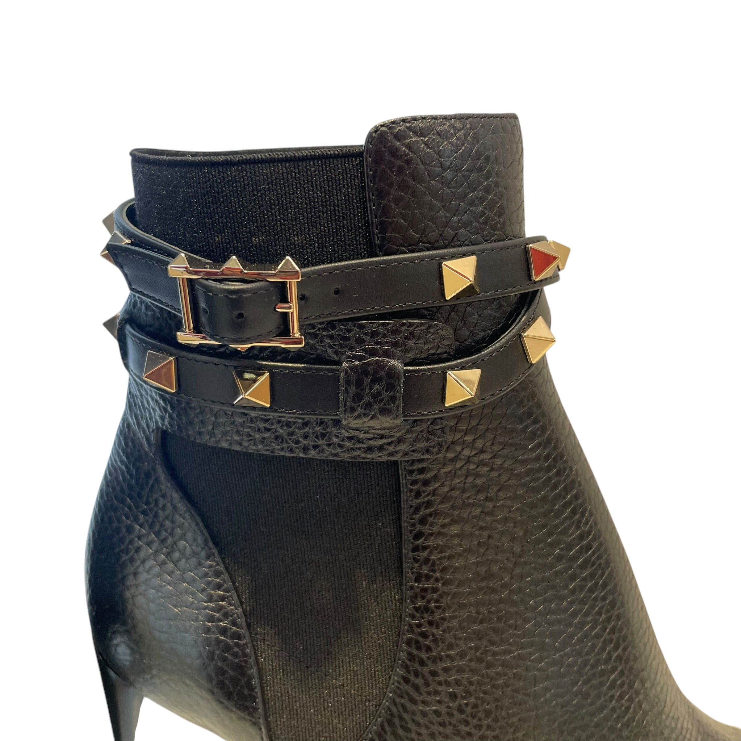 VALENTINO GARAVANI/Booties/EU 40/Leather/BLK/rockstud buckle booties view 3