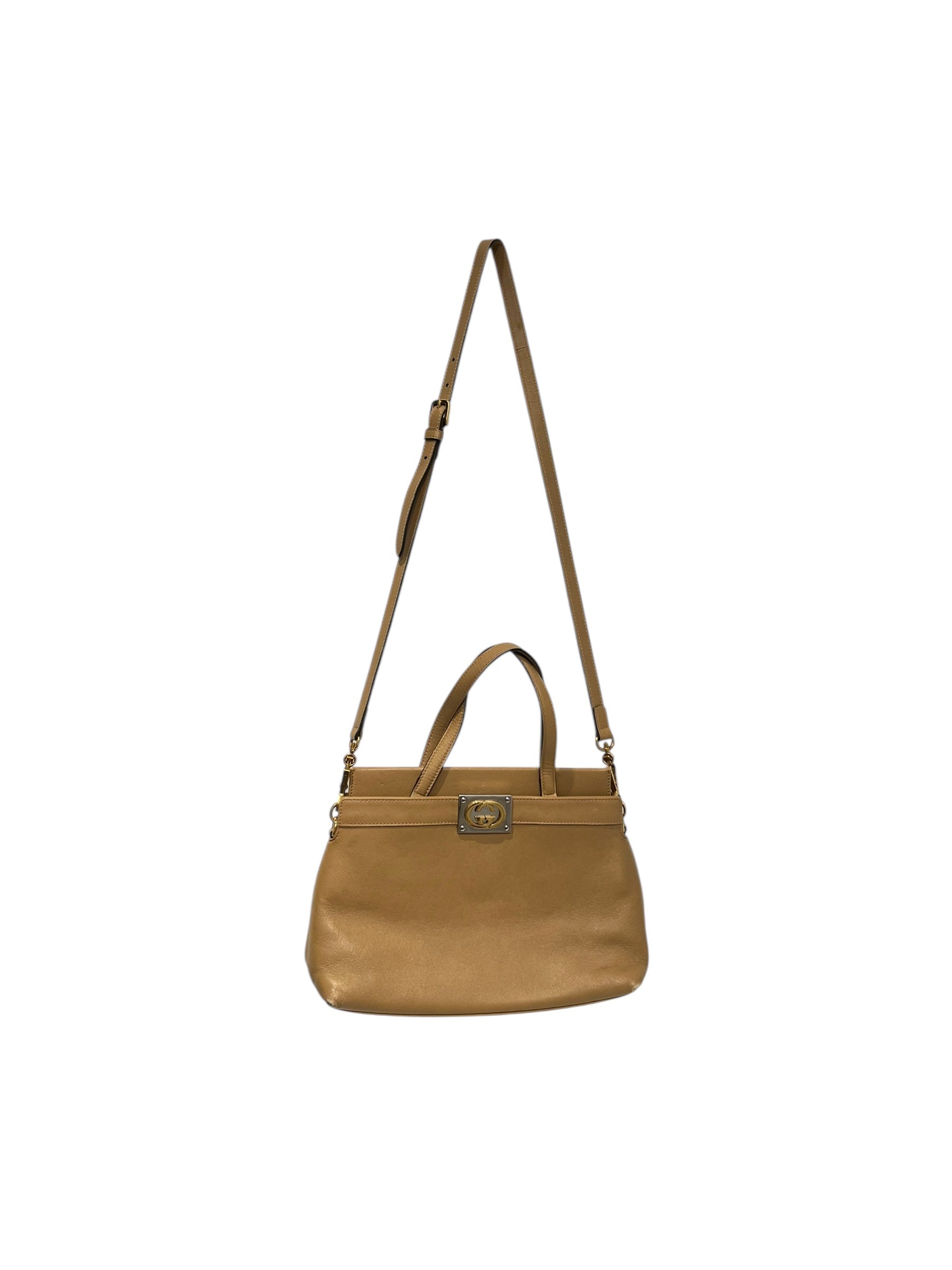 GUCCI/Cross Body Bag/Leather/BEG/631663520981 Linea MatisseTote view 3
