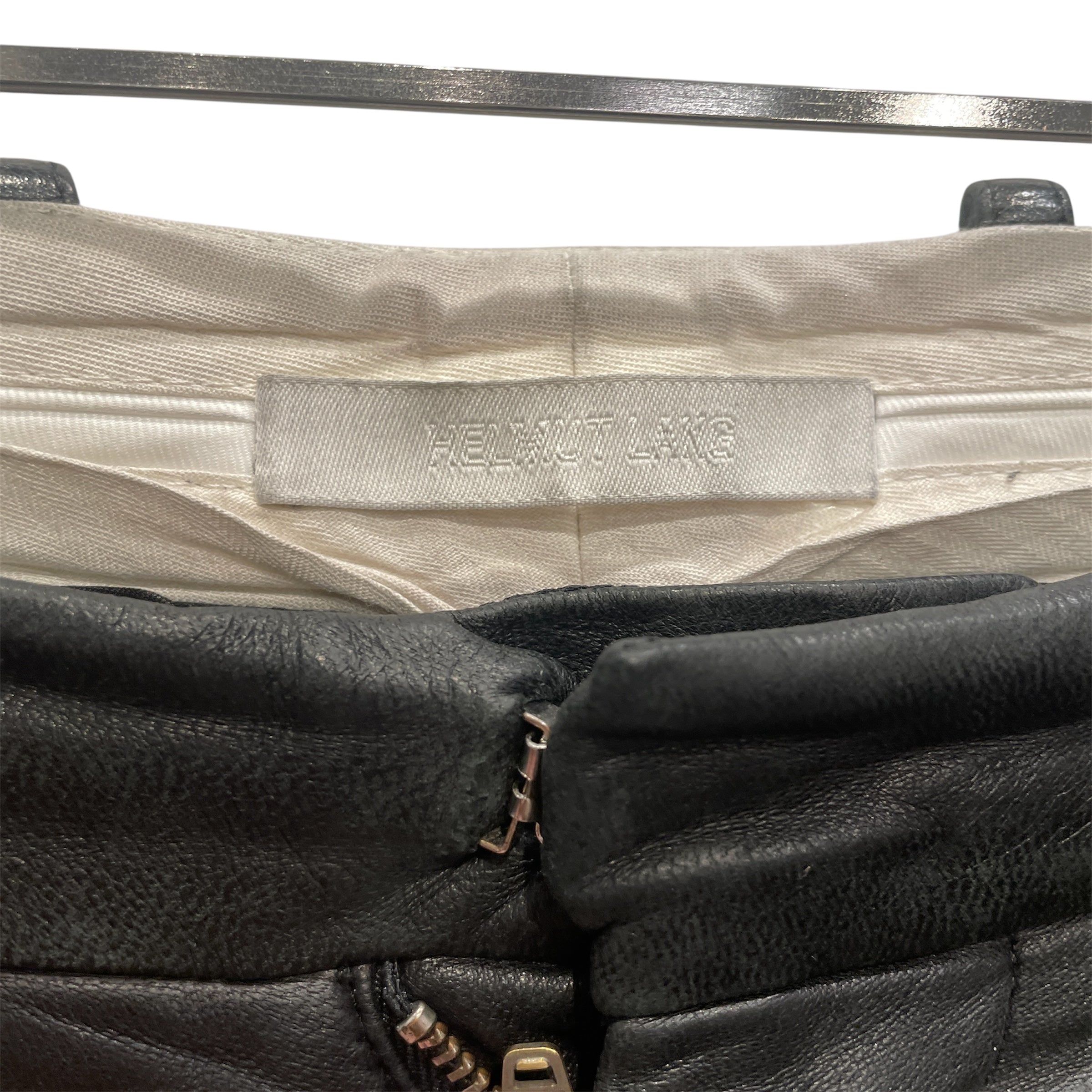 Helmut Lang/Straight Pants/34/Leather/BLK/PANELED LEATHER PANT view 3