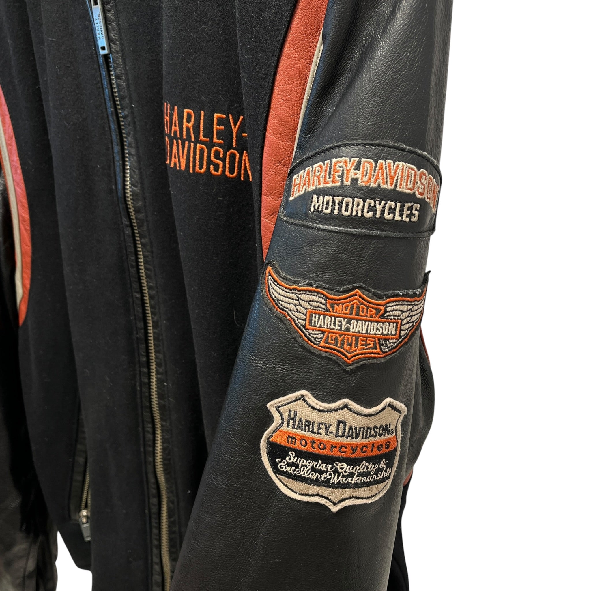 HARLEY DAVIDSON/Jacket/M/Leather/BLK/LETTERMAN view 4