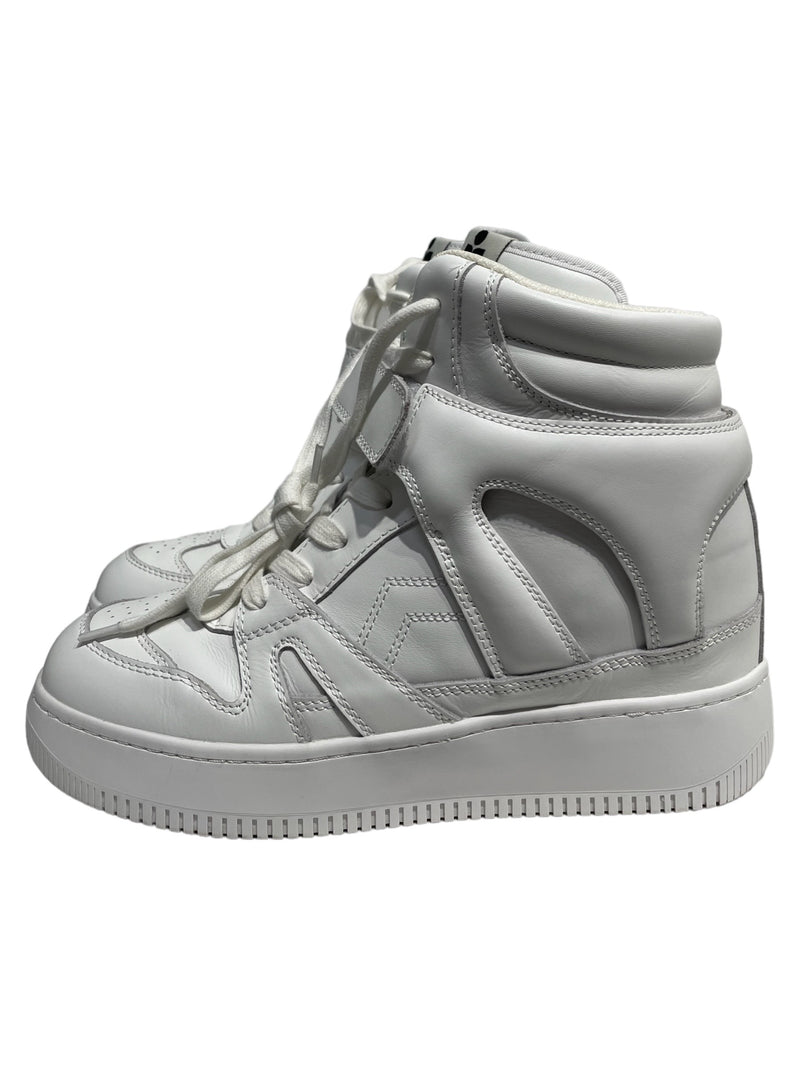 ISABEL MARANT/Hi-Sneakers/US 8.5/Leather/WHT/