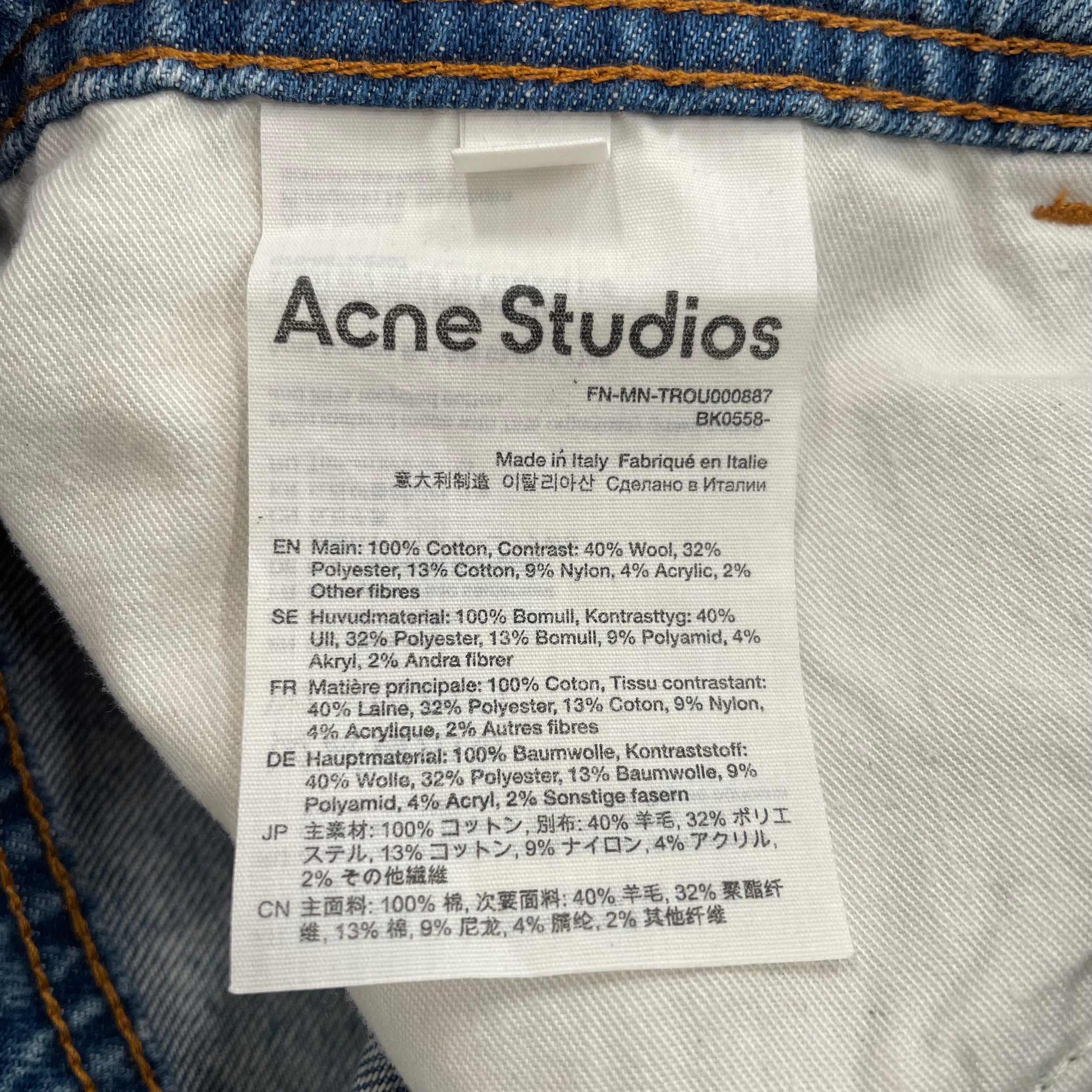 Acne Studios/Bootcut Pants/46/Denim/IDG/All Over Print/CUT AND SEW 46 view 4