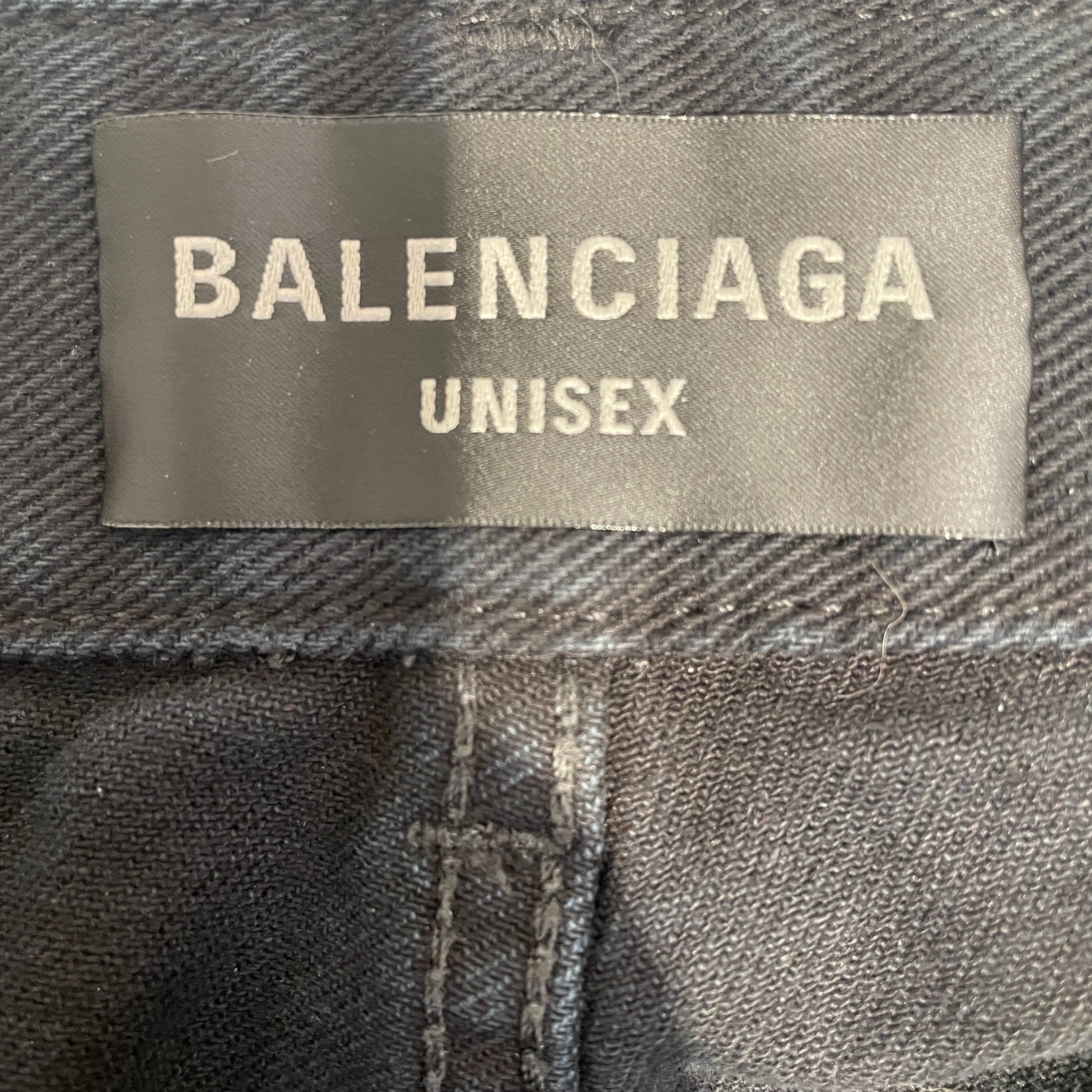 BALENCIAGA/Pants/S/BLK/Double sided jeans view 3