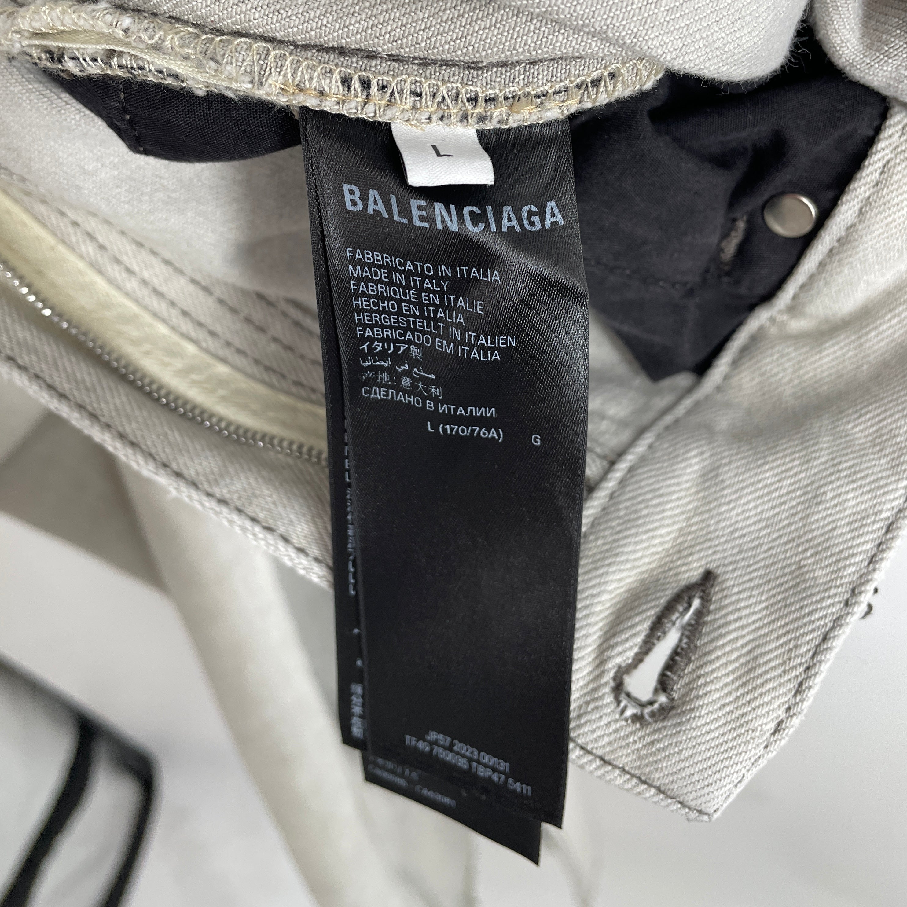 BALENCIAGA/Wide Leg Pants/L/Denim/GRY/2022 DOUBLE LAYERED SKIRT PNT view 4