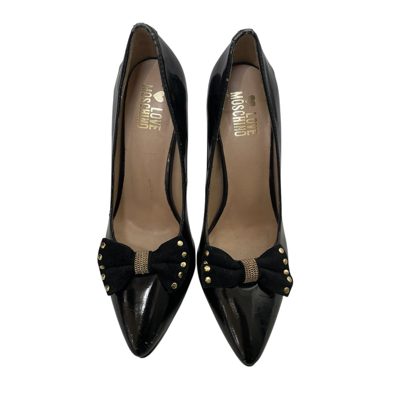 LOVE MOSCHINO/Heels/EU 37.5/Leather/BLK/BOW