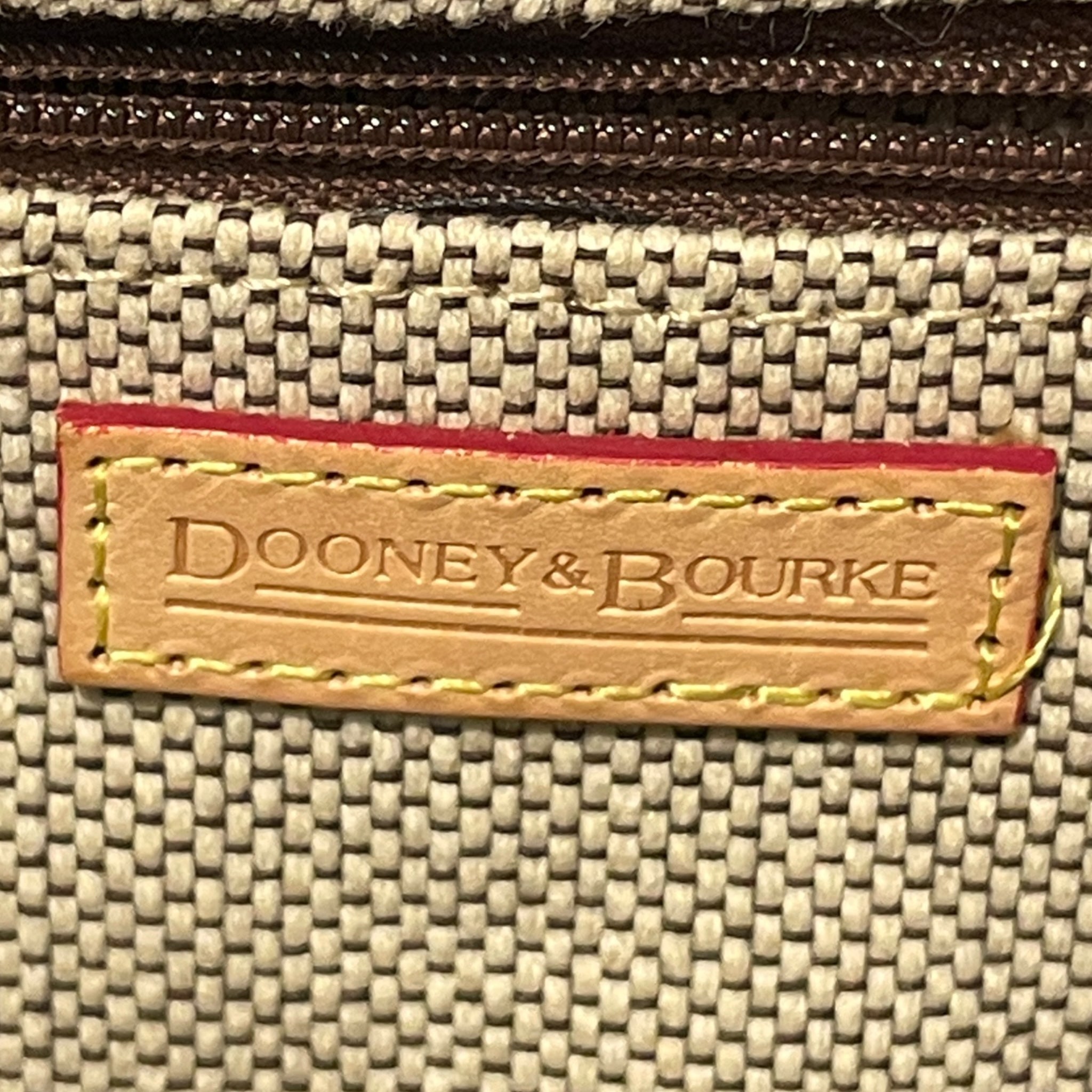 Dooney & Bourke/Hand Bag/Monogram/Cotton/KHK/LIGHT LEATHER TRIM, PATCH view 5