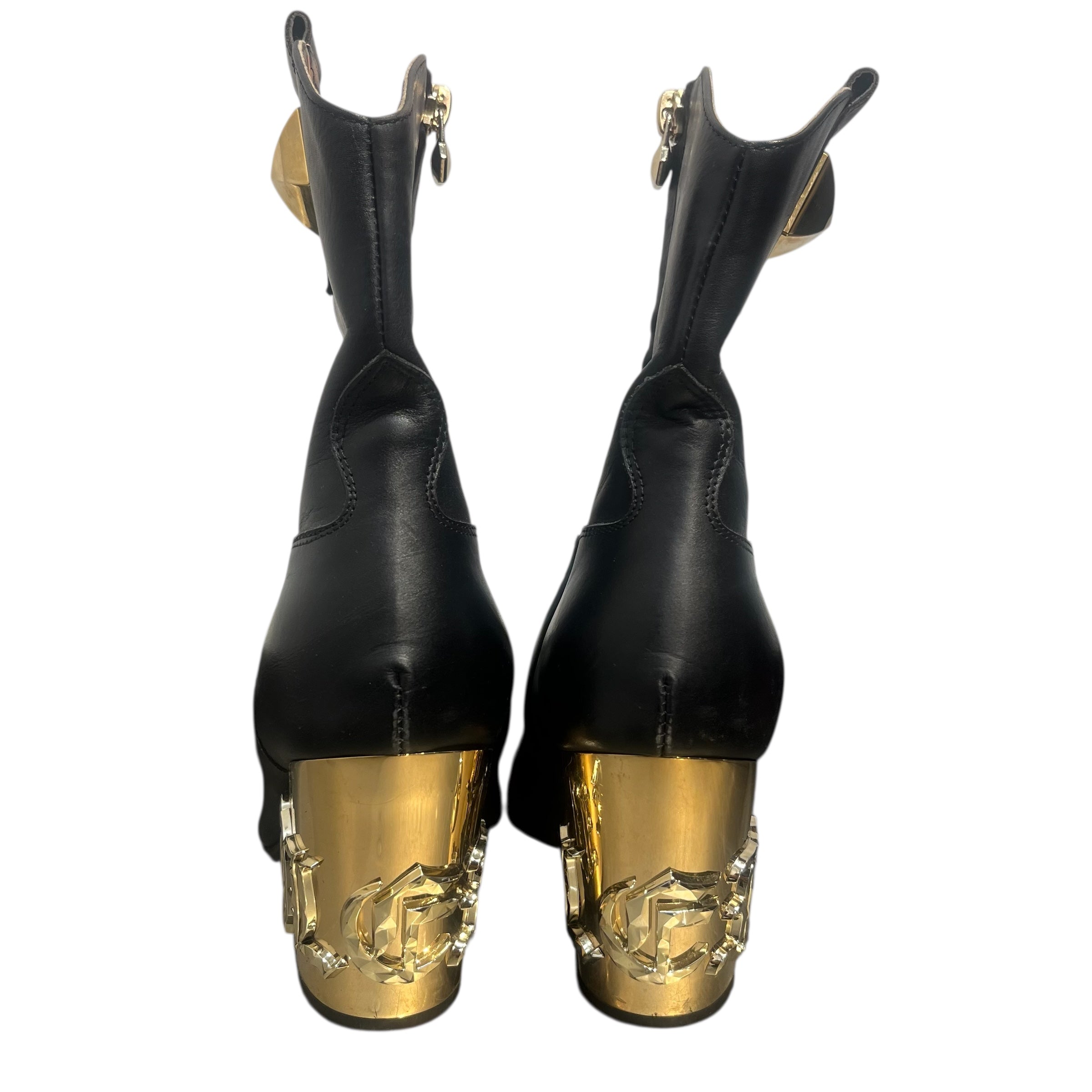 PHILIPP PLEIN/Western Boots/EU 37/Leather/BLK/Gold Heel Logo view 3