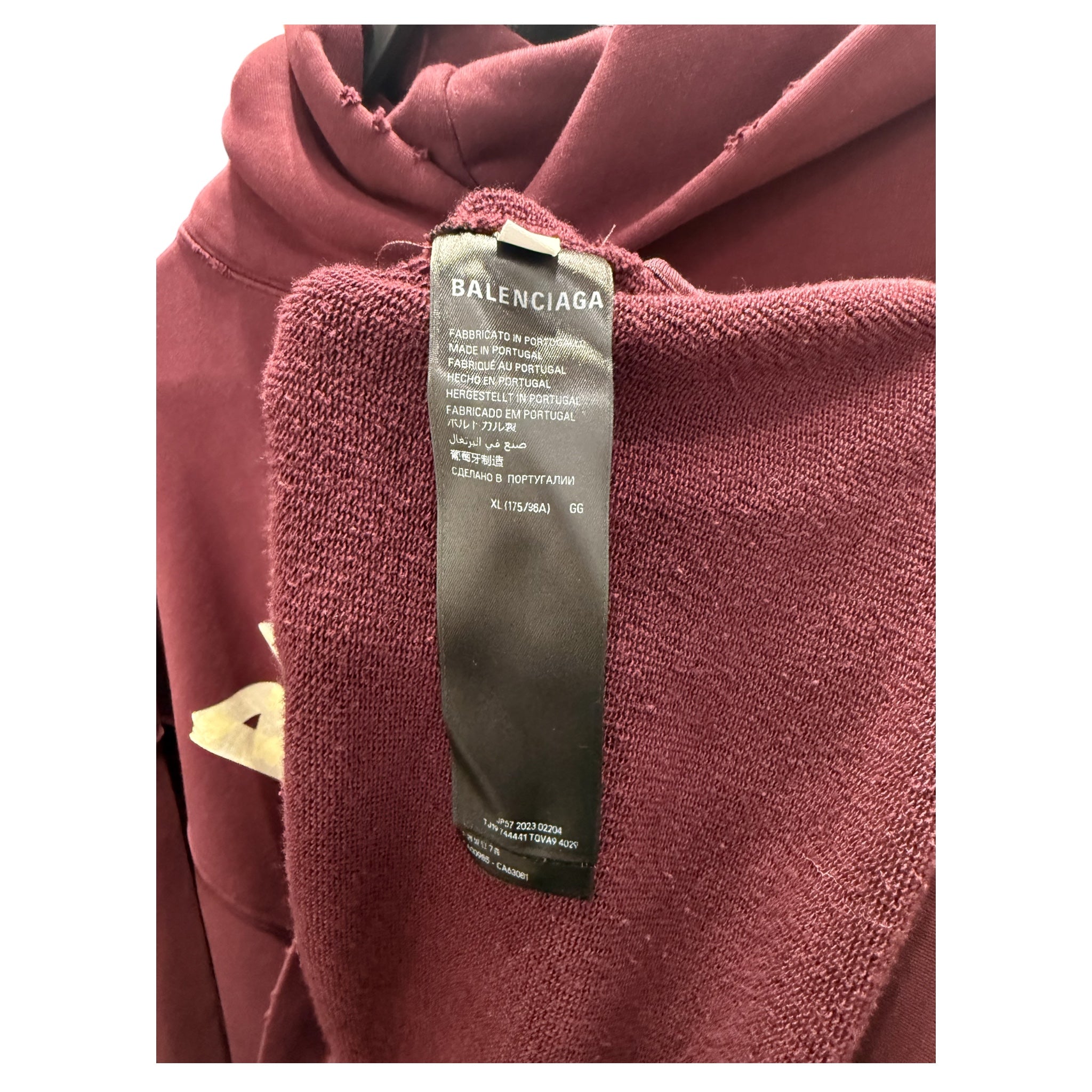 BALENCIAGA/Hoodie/XL/All Over Print/Cotton/BRD/YELLOW TAPE HOODIE view 3