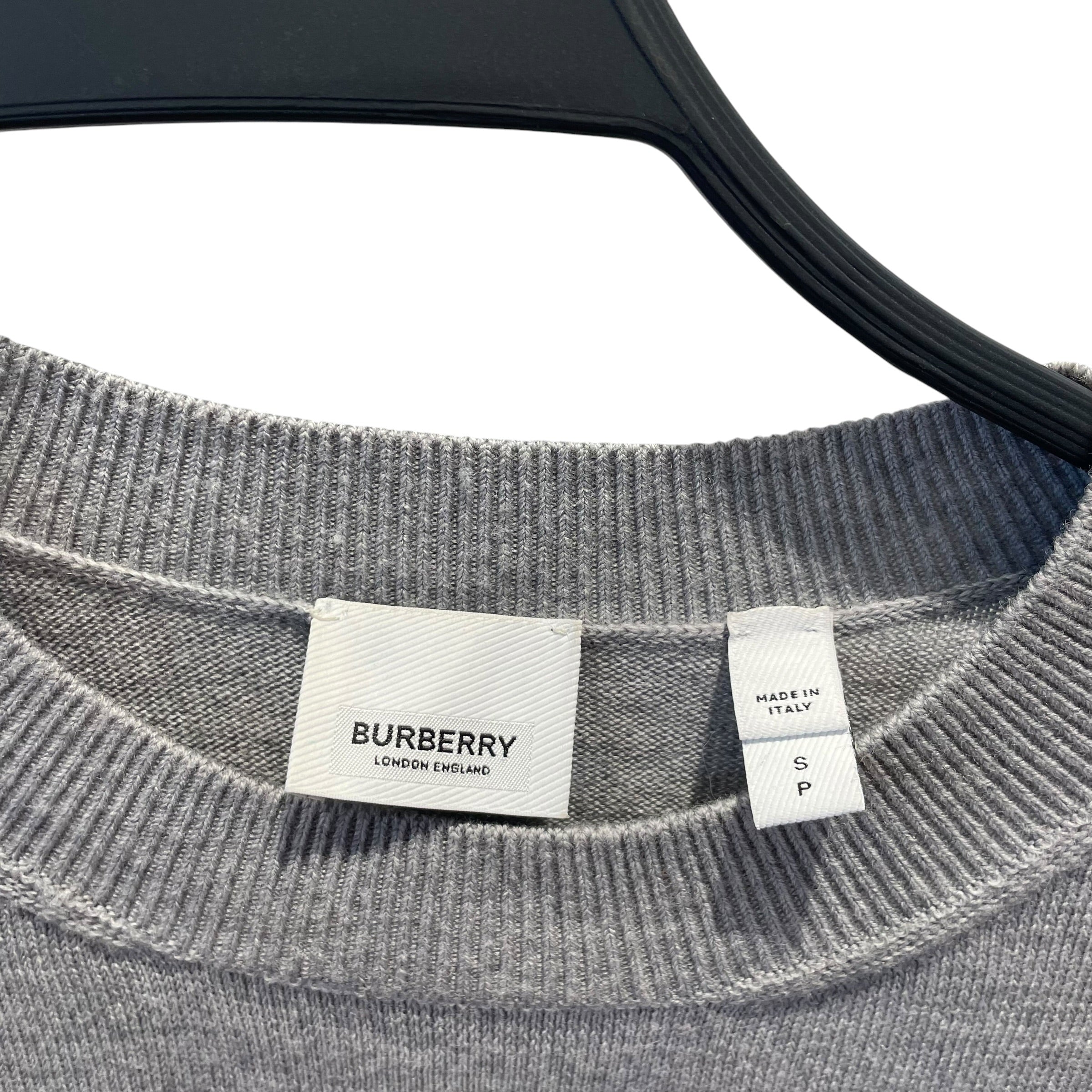 BURBERRY/Sweater/S/Wool/GRY/burberry logo intarsia wool view 3