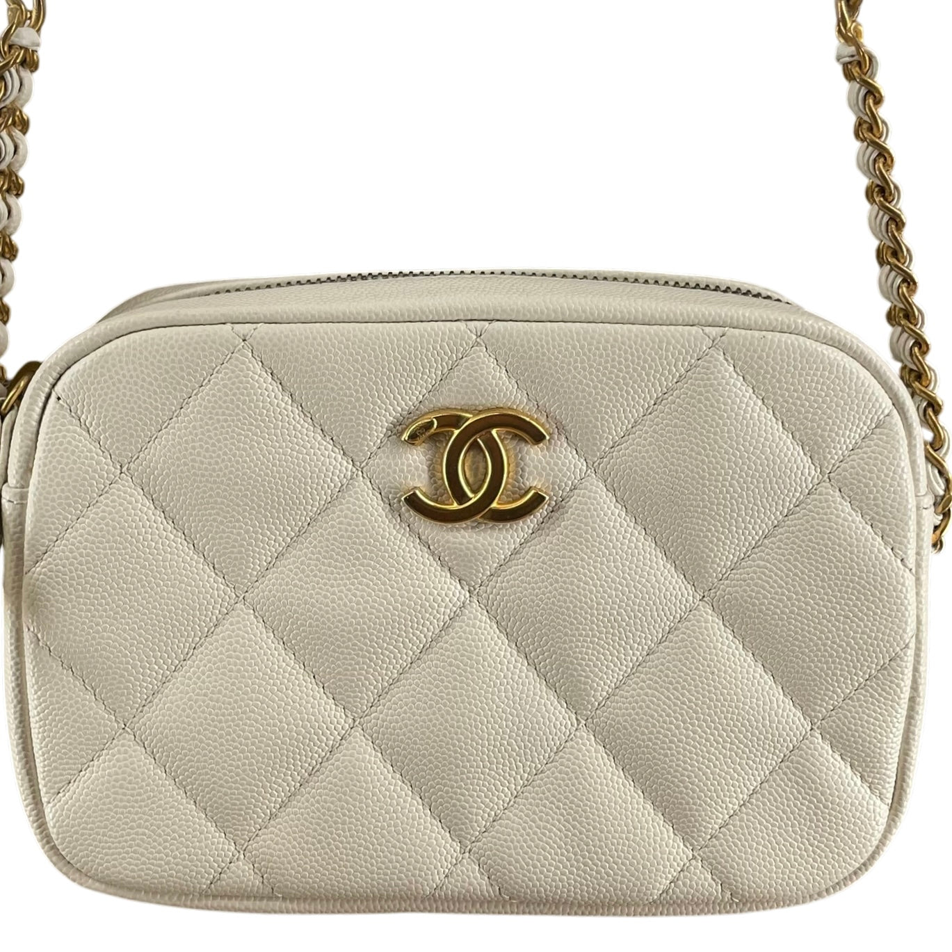 CHANEL/Cross Body Bag/Leather/WHT/KJHGTA91/GLD STRAP view 6