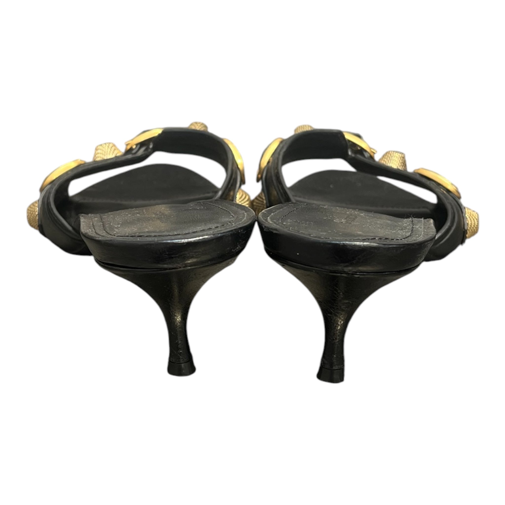 BALENCIAGA/Heels/US 9/Leather/BLK/gold hardare kitten heel view 5