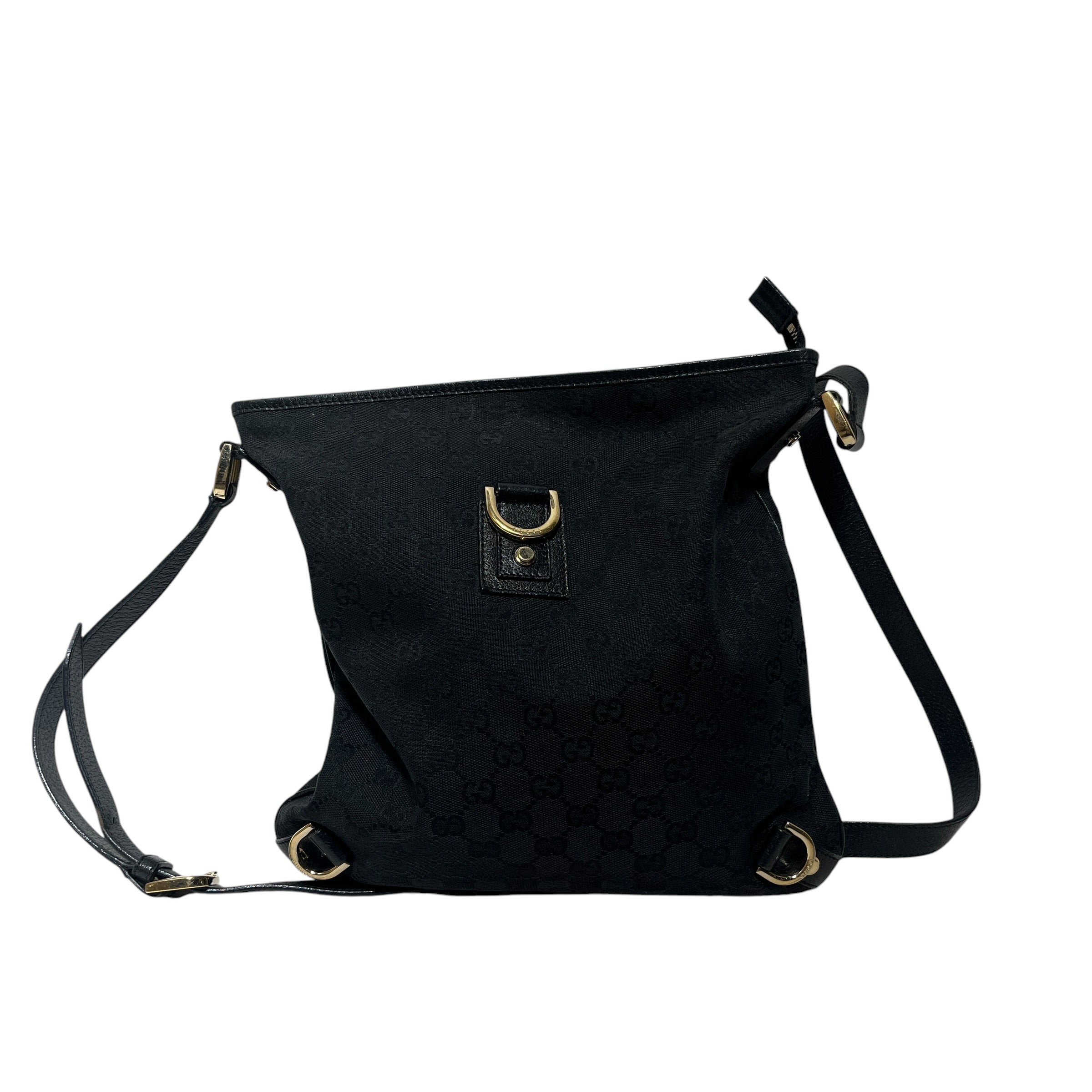 GUCCI/Hand Bag/Monogram/Cotton/BLK/Canvas Abbey D Ring Shoulder view 1