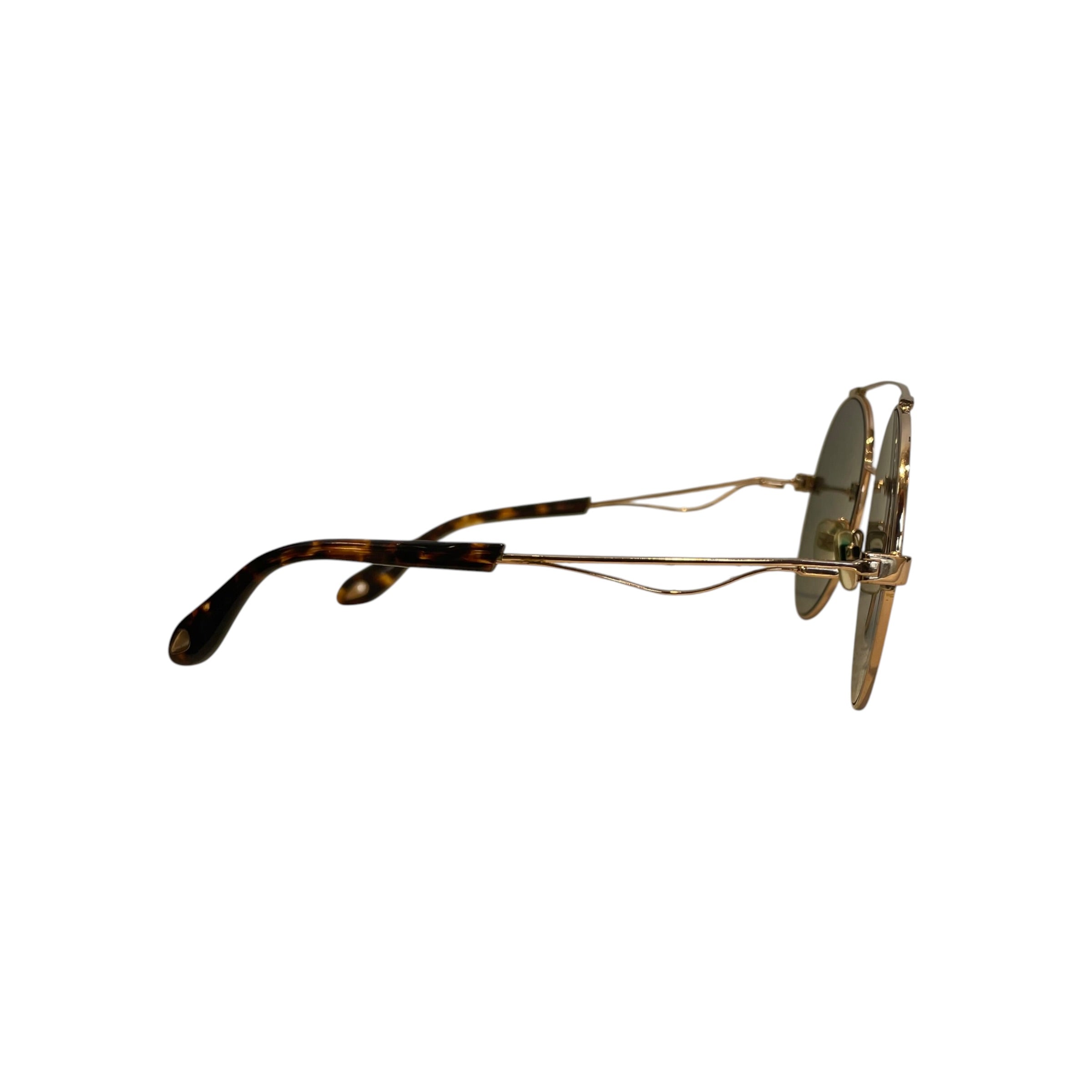 GIVENCHY/Sunglasses/Tortoiseshell Pattern/GLD/ROUND GREEN/BROW BAR view 2