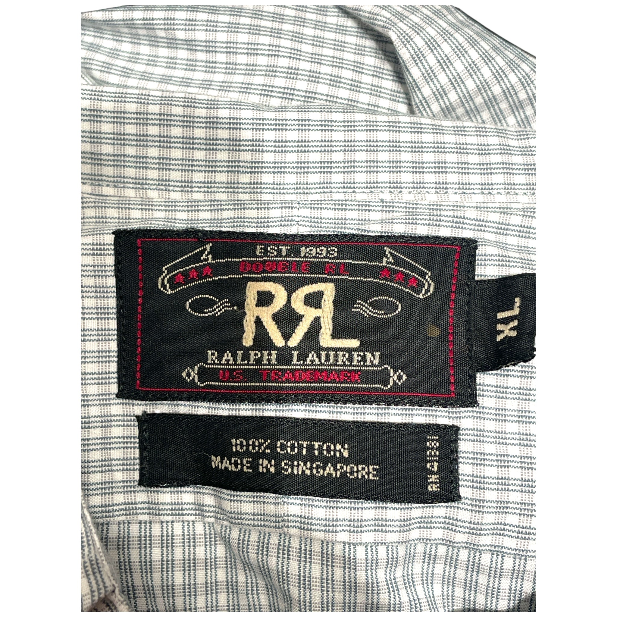 RRL/LS Shirt/XL/Cotton/BLU/Plaid/Light Blue stripe view 3