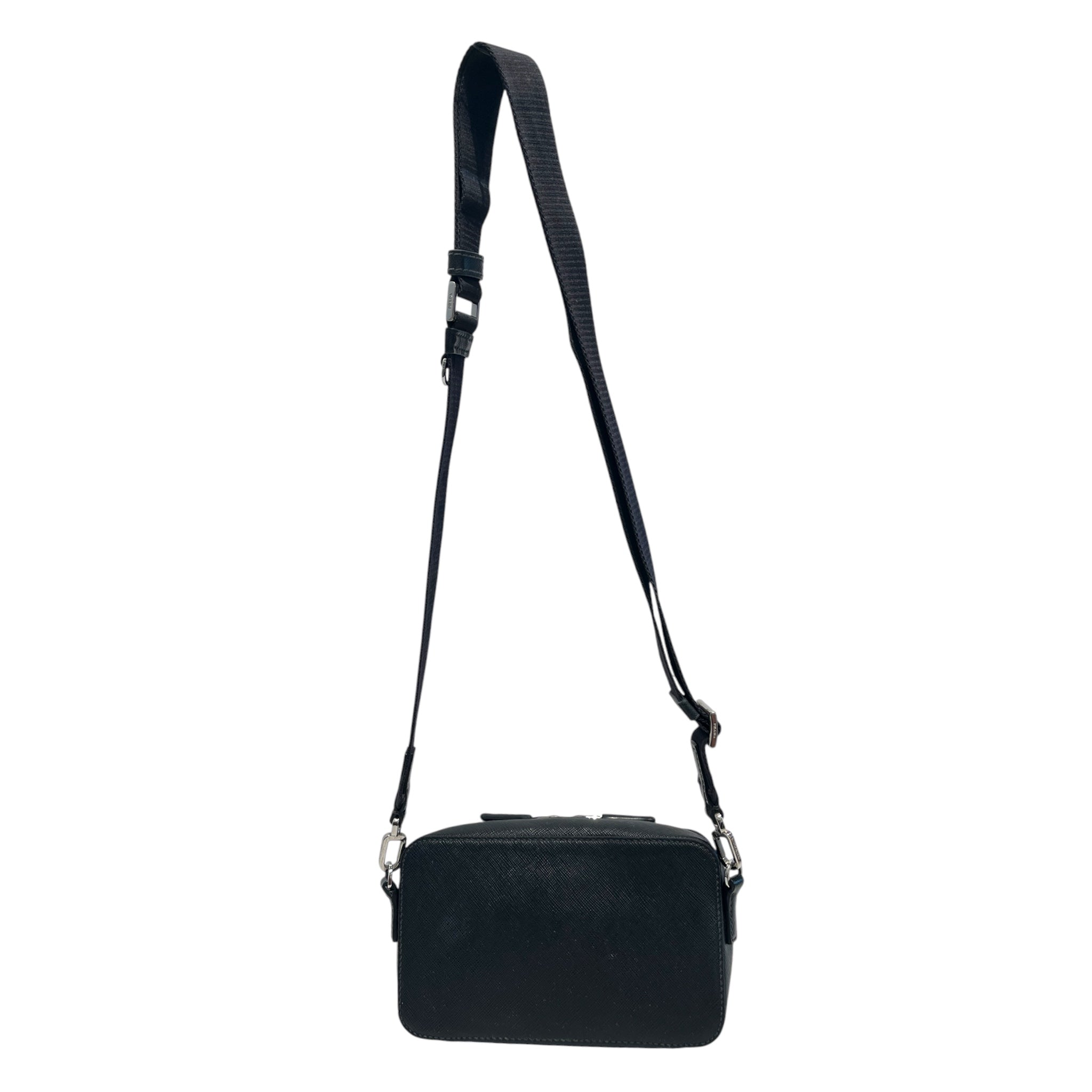 PRADA/Cross Body Bag/Leather/BLK/saffiano view 2