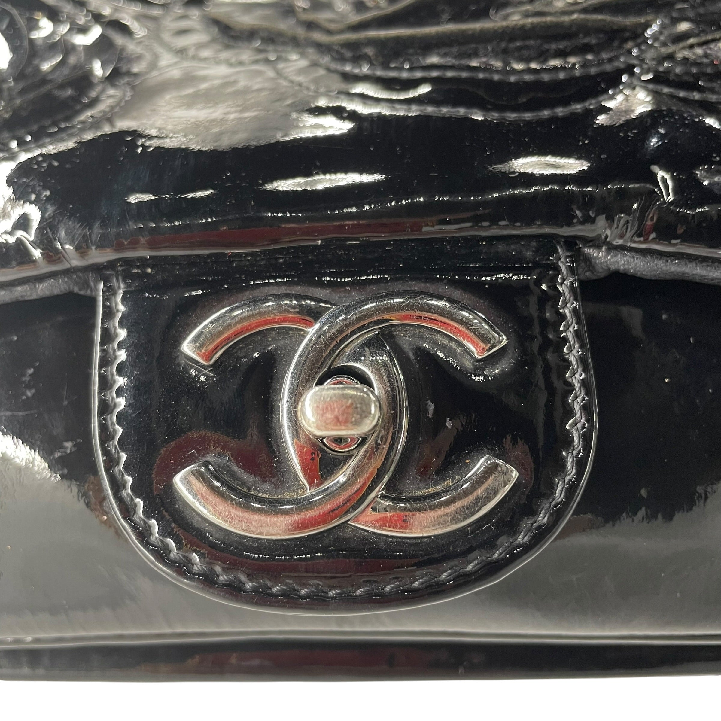 CHANEL/Cross Body Bag/Leather/BLK/14267120 CAMELIA PATENT FLORAL view 6
