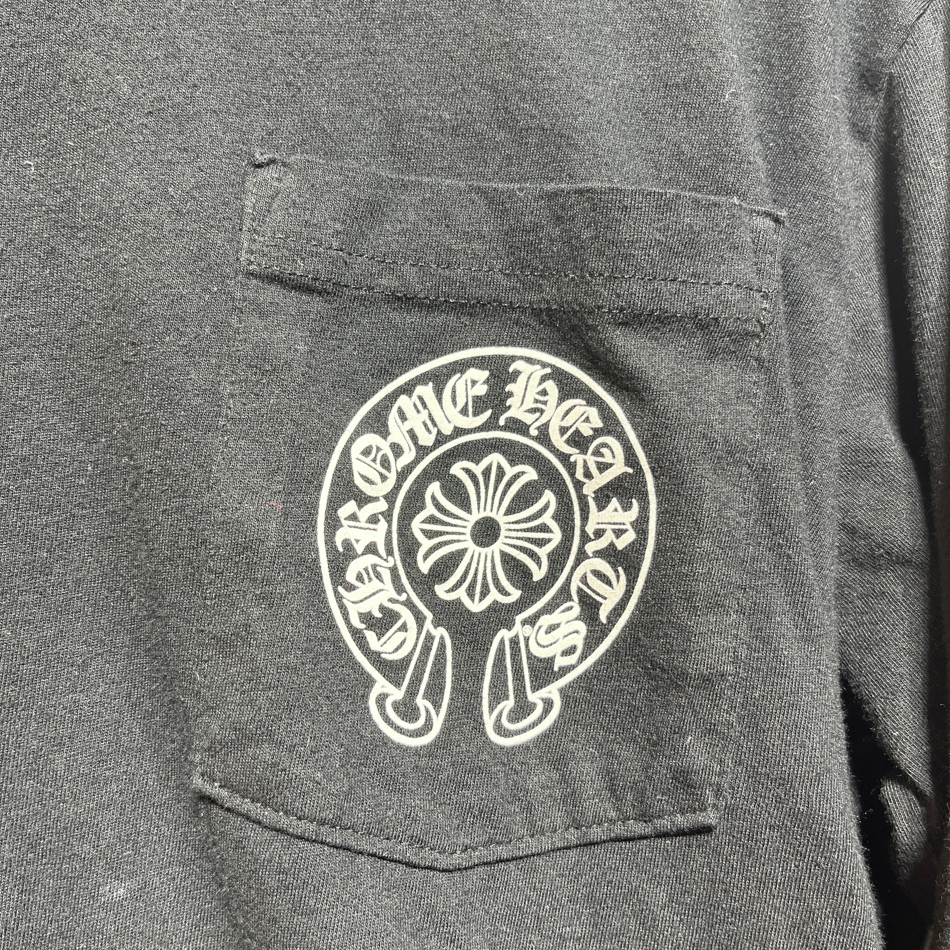 CHROME HEARTS/LS T-Shirt/M/Cotton/BLK/red white blue logos view 4